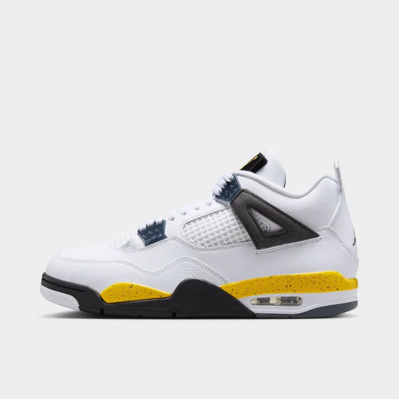 Jordan 4 Retro White / Tour Yellow - Dark Blue Grey made by Jordan