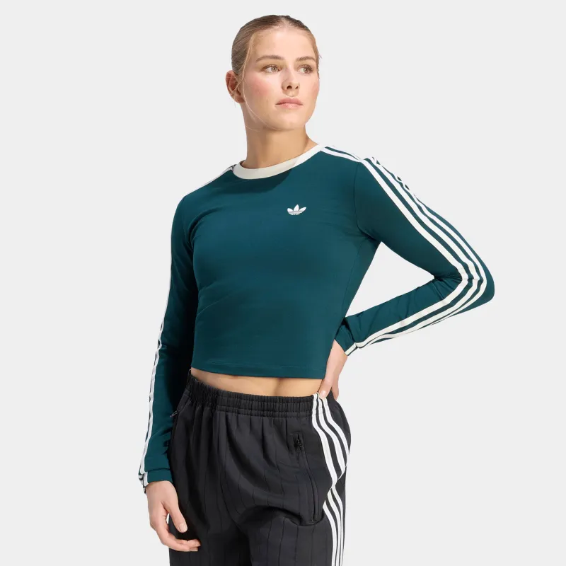 adidas 3 Stripe Long Sleeve T-Shirt / Aurora Ivy made by Adidas