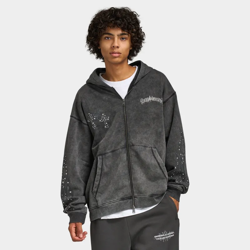 Supply & Demand Flame Fullzip Hoodie / Washed Black made by JD Sports