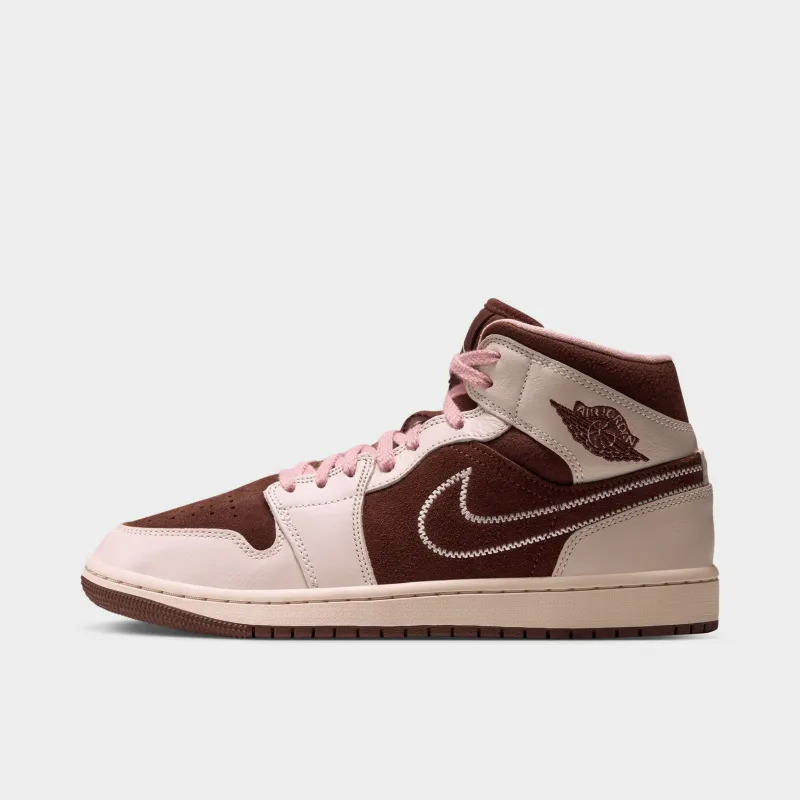 Jordan AJ 1 Mid Women's Cacao Wow / Pearl White - Rust Pink made by Jordan