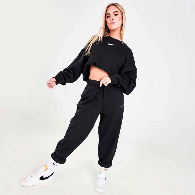 Nike Women’s Sportswear Essentials Oversized Fleece Crew Black / White sold by JD Sports