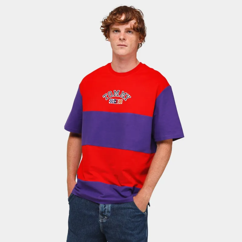 Tommy Jeans Archive Colourblock Oversized T-shirt Deep Crimson / Multi sold by JD Sports