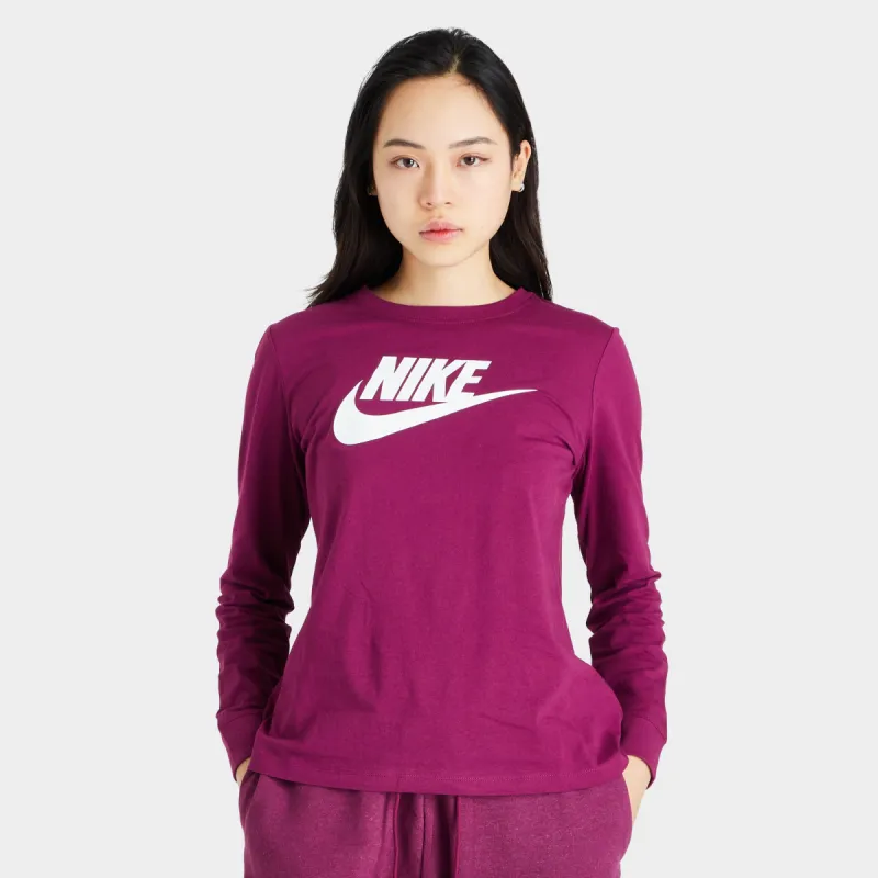 Nike Sportswear Women's Long-Sleeve T-shirt Sangria / White sold by JD Sports