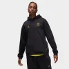 Jordan Paris Saint-Germain Fleece Pullover Hoodie Black / Tour Yellow sold by JD Sports