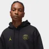 Jordan Paris Saint-Germain Fleece Pullover Hoodie Black / Tour Yellow sold by JD Sports