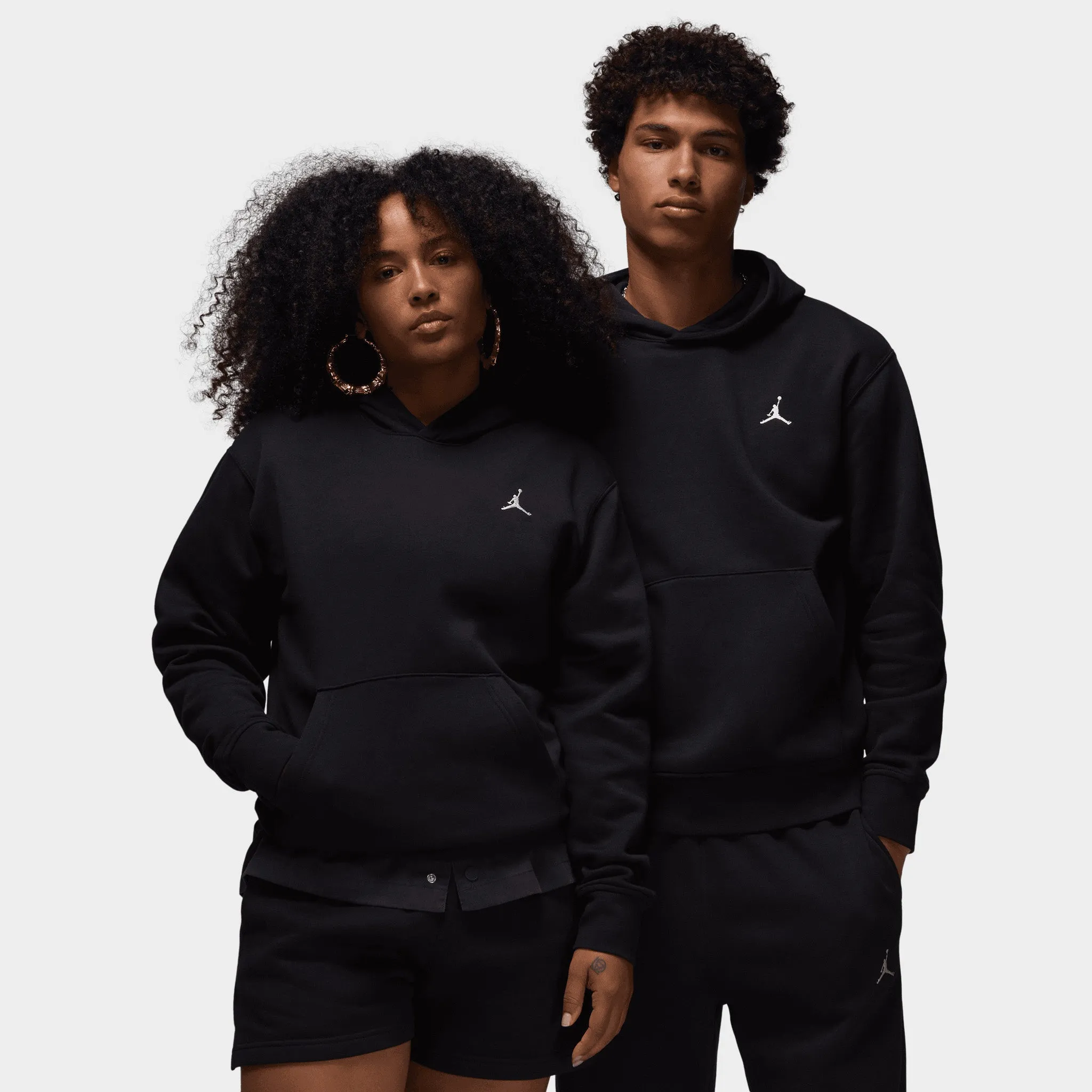 Jordan Brooklyn Fleece Pullover Hoodie Black / White sold by JD Sports