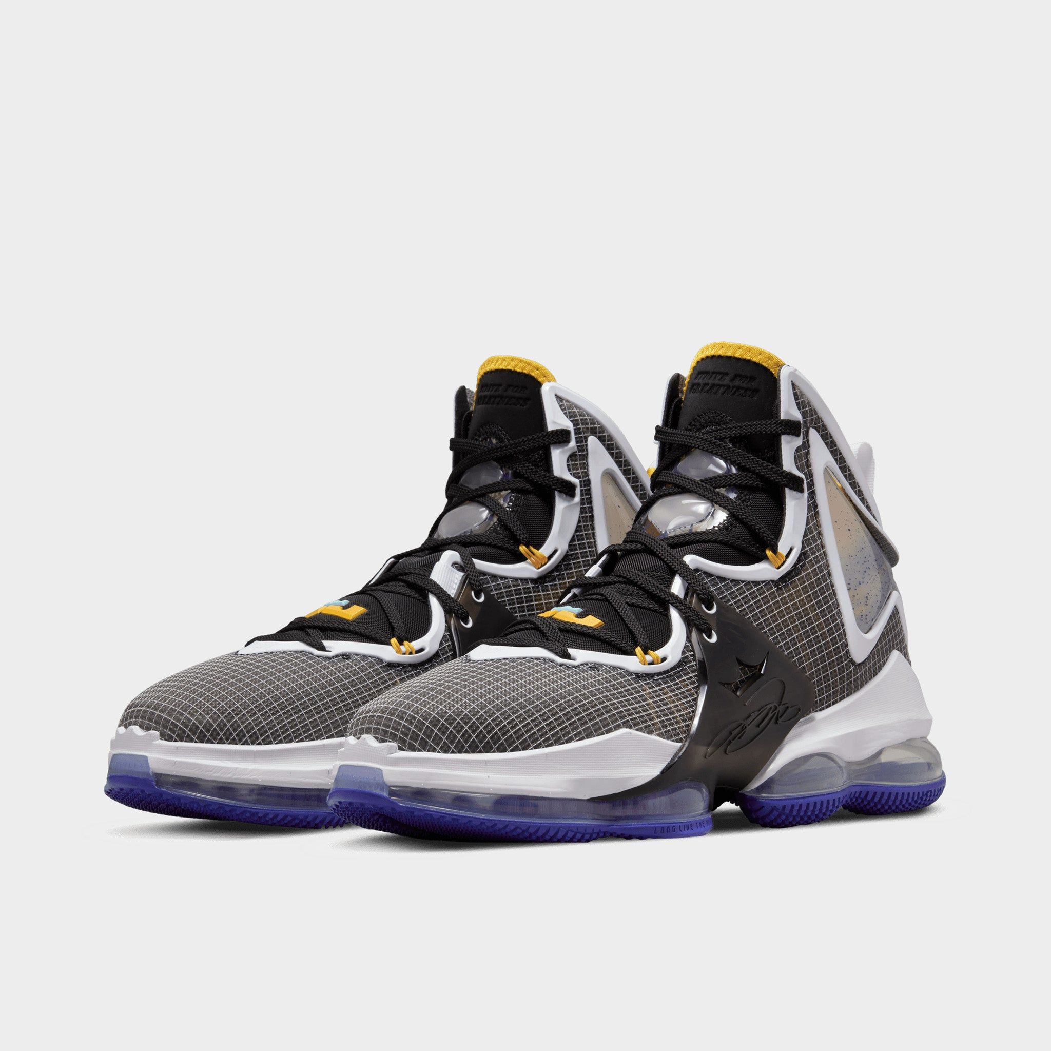 Nike LeBron 19 Black / University Gold - Persian Violet sold by JD Sports product image thumbnail 2