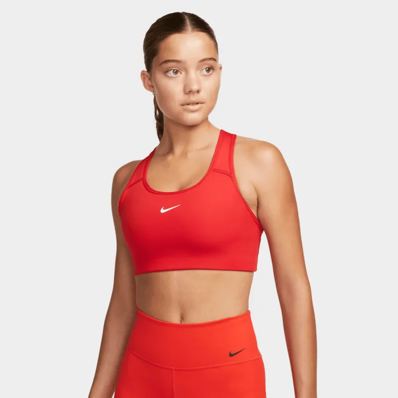 Nike Women's Dri-FIT Swoosh Medium-Support 1-Piece Pad Sports Bra University Red / White sold by JD Sports