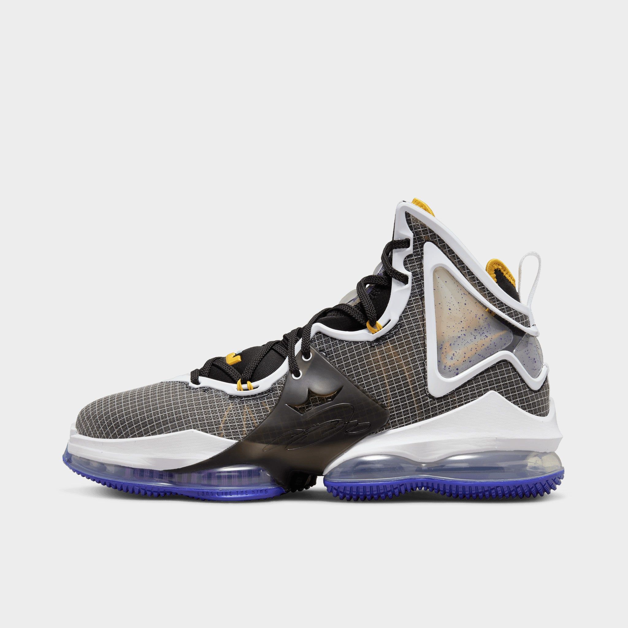 Nike LeBron 19 Black / University Gold - Persian Violet sold by JD Sports