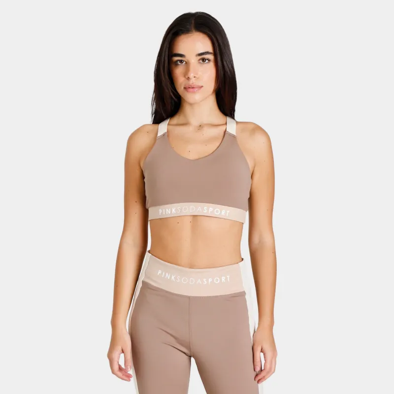 Pink Soda Sport Women's Ascot Crossback Bra Fossil / Light Taupe - Sandshell sold by JD Sports