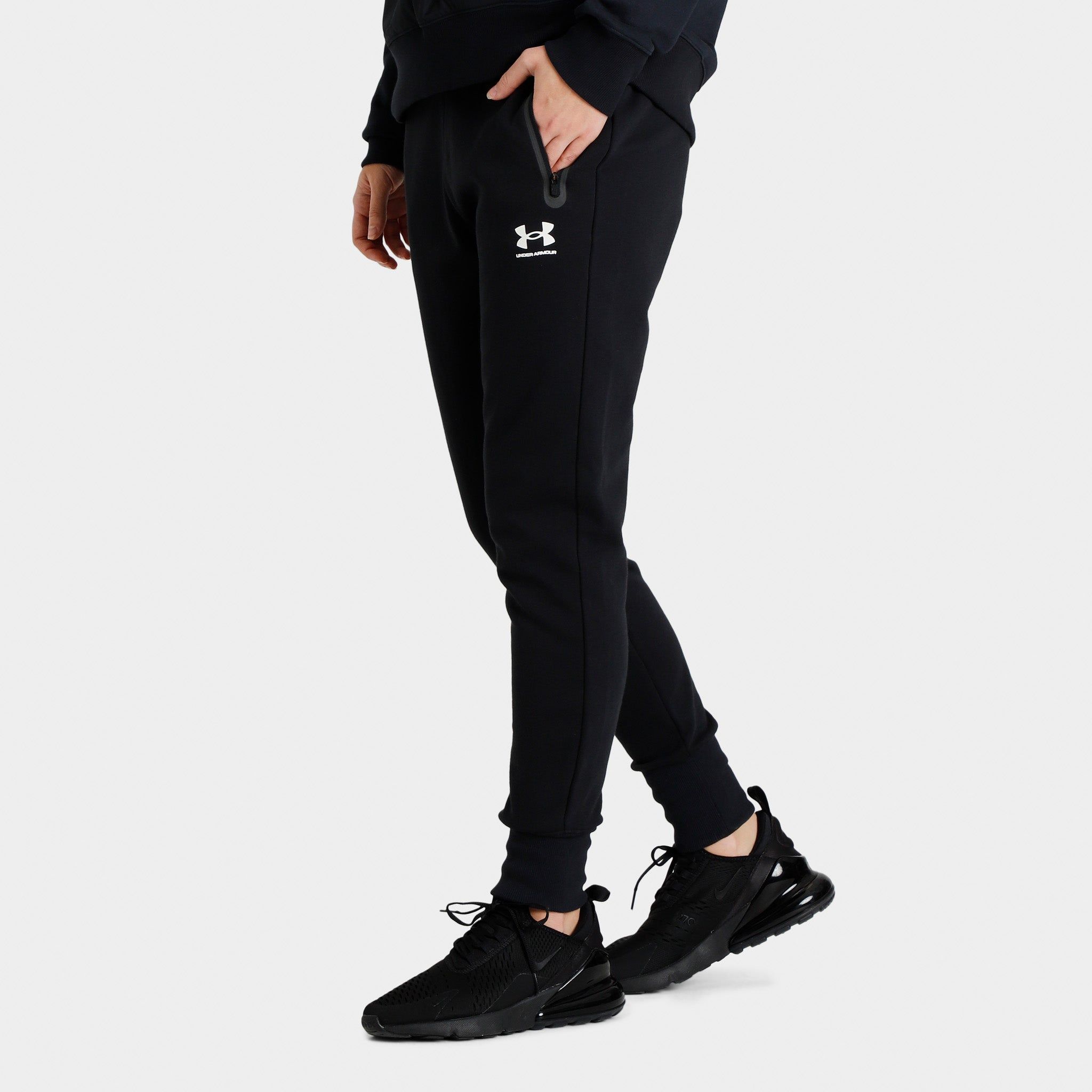 Under Armour Women’s Rival Fleece Track Pants Black / White sold by JD Sports product image thumbnail 2