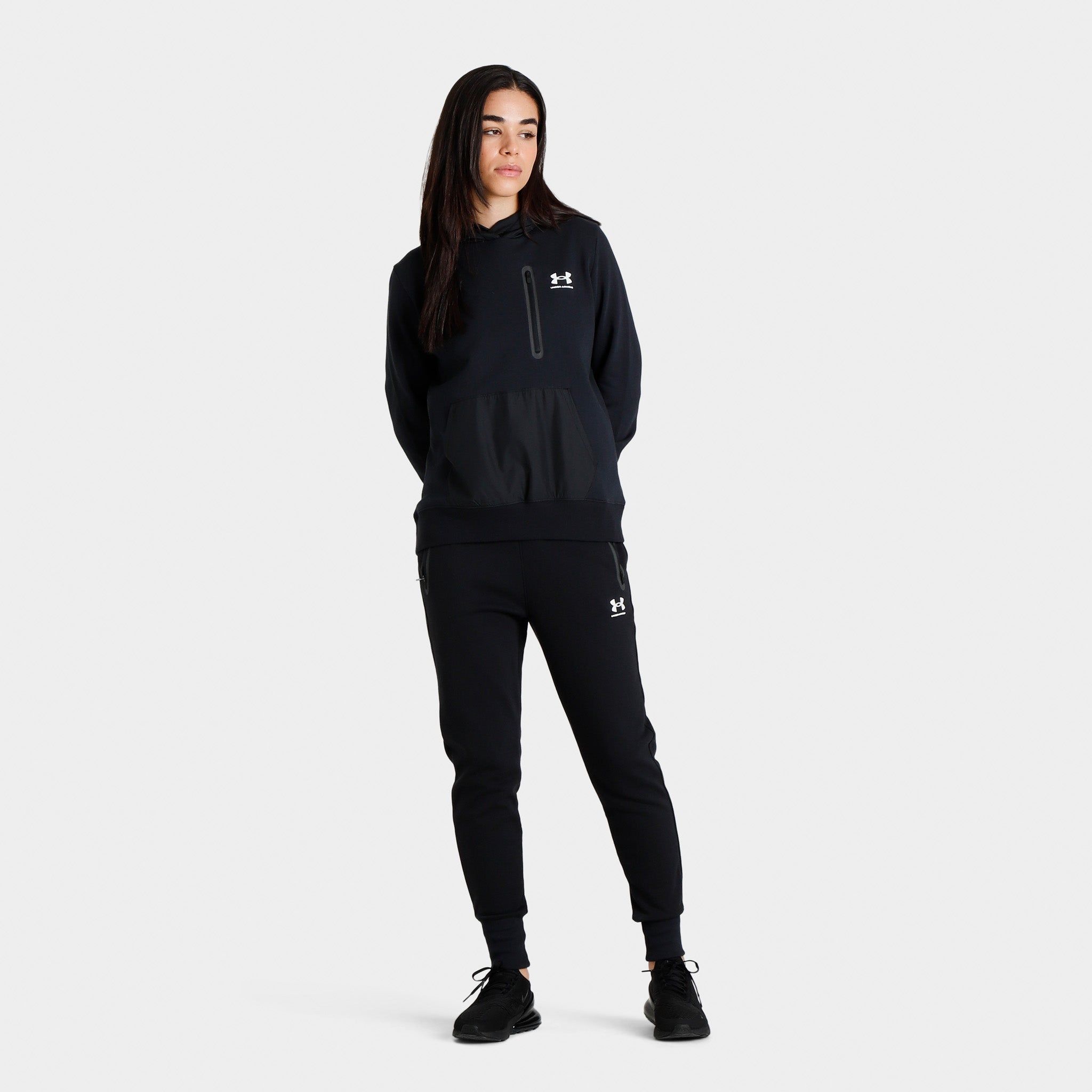 Under Armour Women’s Rival Fleece Track Pants Black / White sold by JD Sports product image thumbnail 3