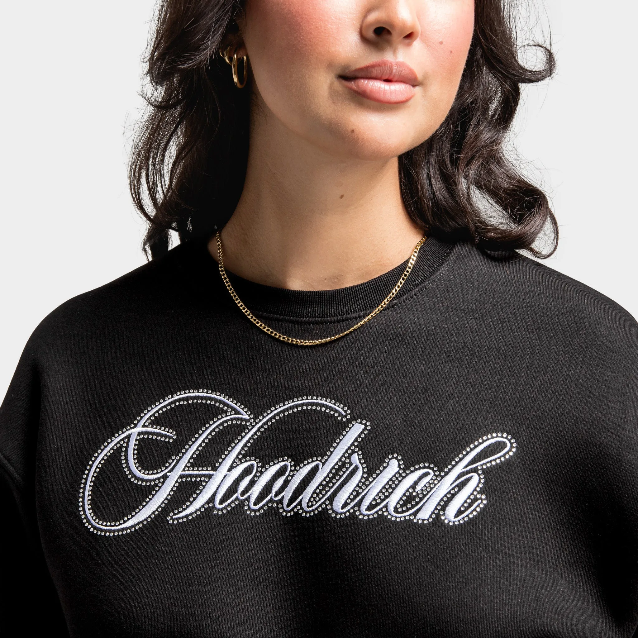 Hoodrich Women's OG Figure Crop Logo Crewneck / Black sold by JD Sports product image thumbnail 3