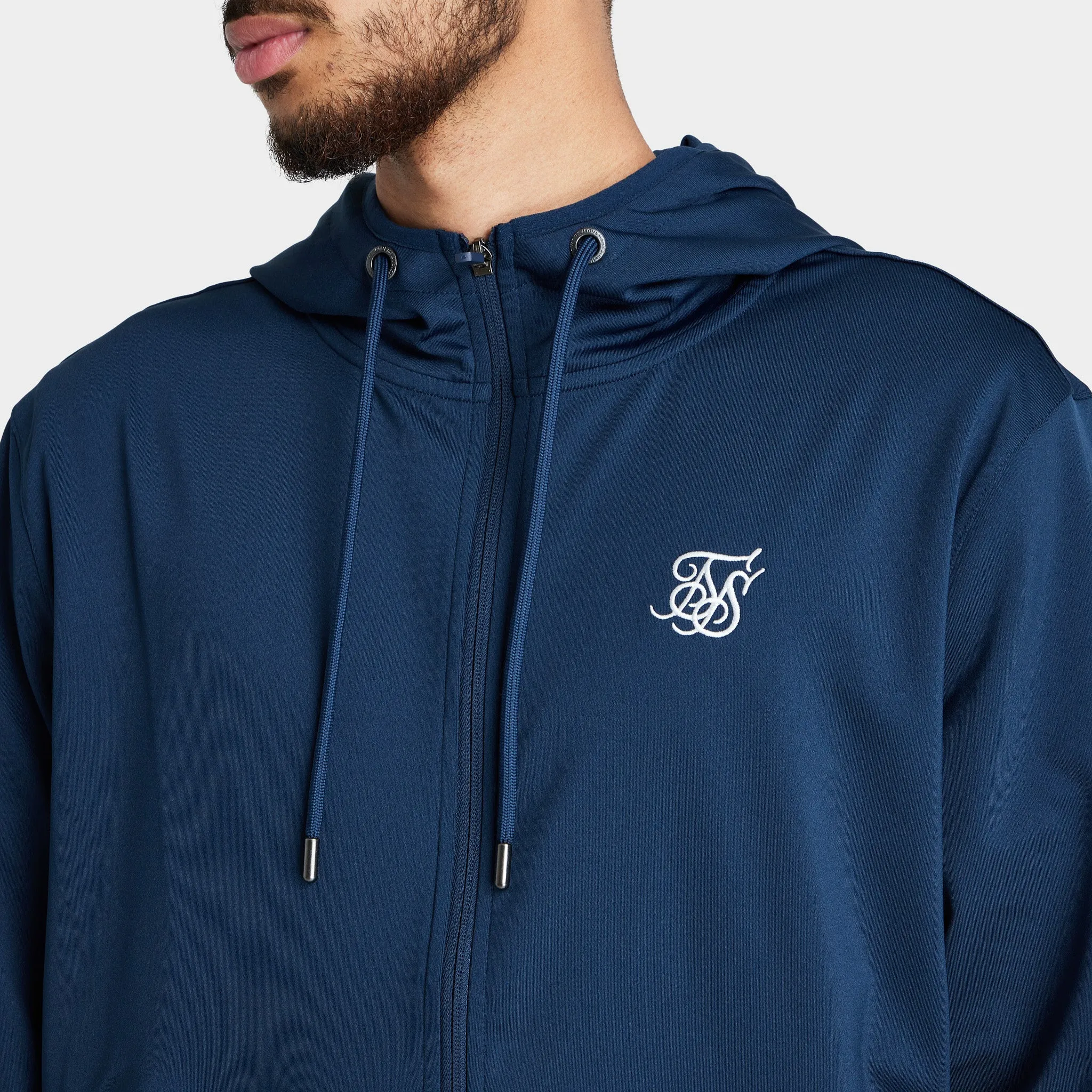 SikSilk Agility Zip Through Pullover Hoodie / Navy sold by JD Sports product image thumbnail 4