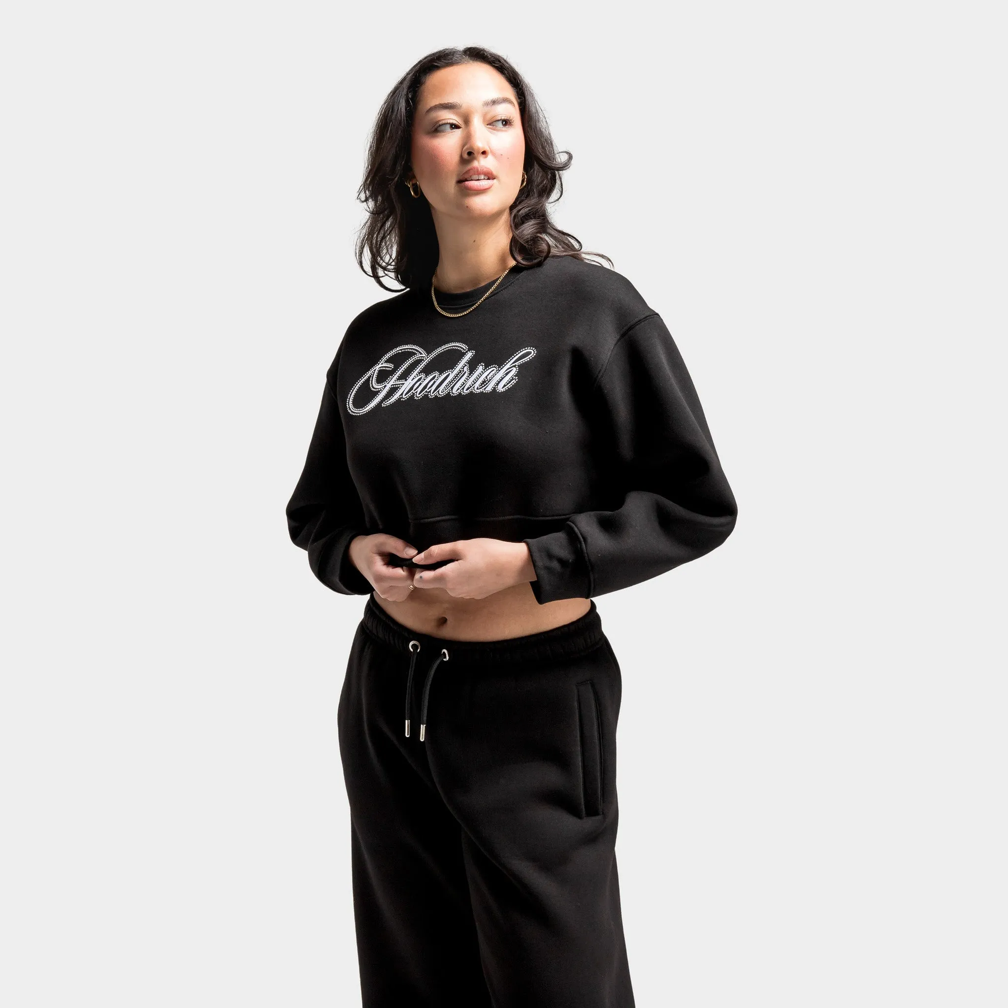 Hoodrich Women's OG Figure Crop Logo Crewneck / Black sold by JD Sports