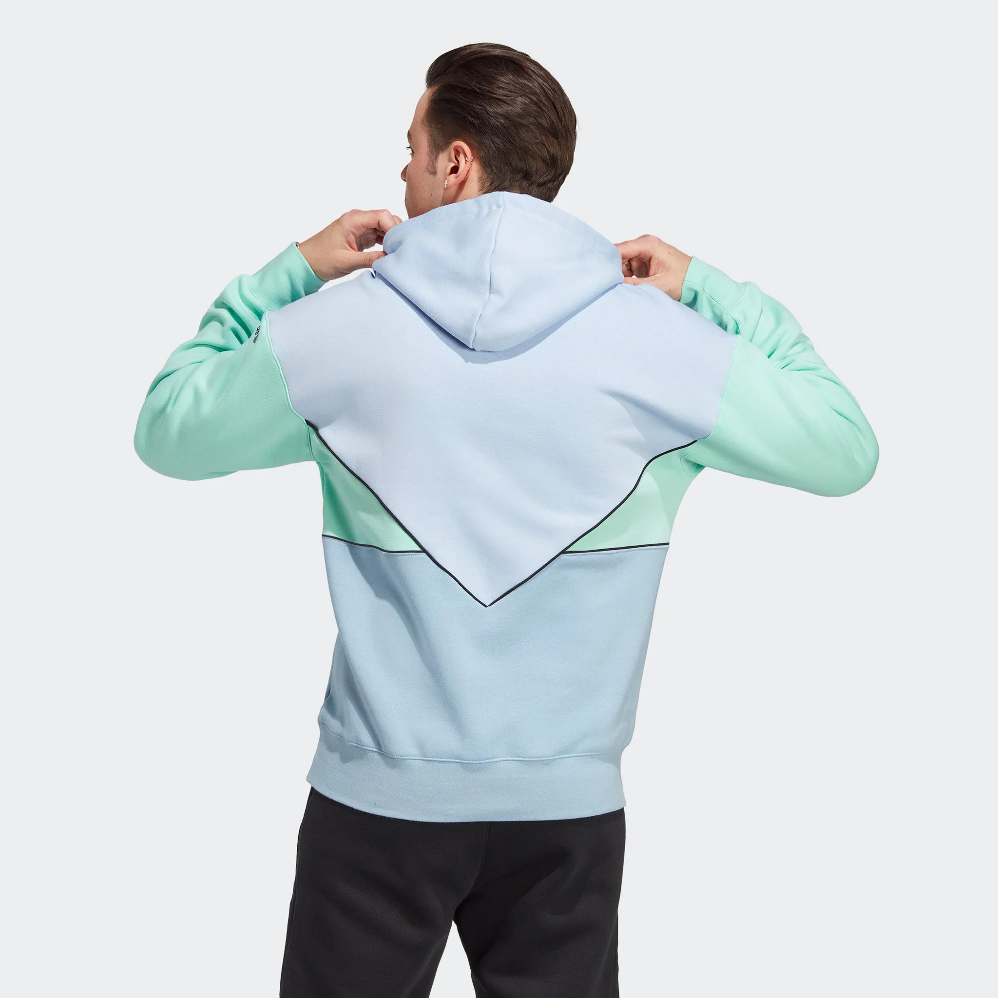 adidas Originals Adicolor Seasonal Archive Pullover Hoodie Blue Dawn / Ambient Sky - Easy Green sold by JD Sports product image thumbnail 3