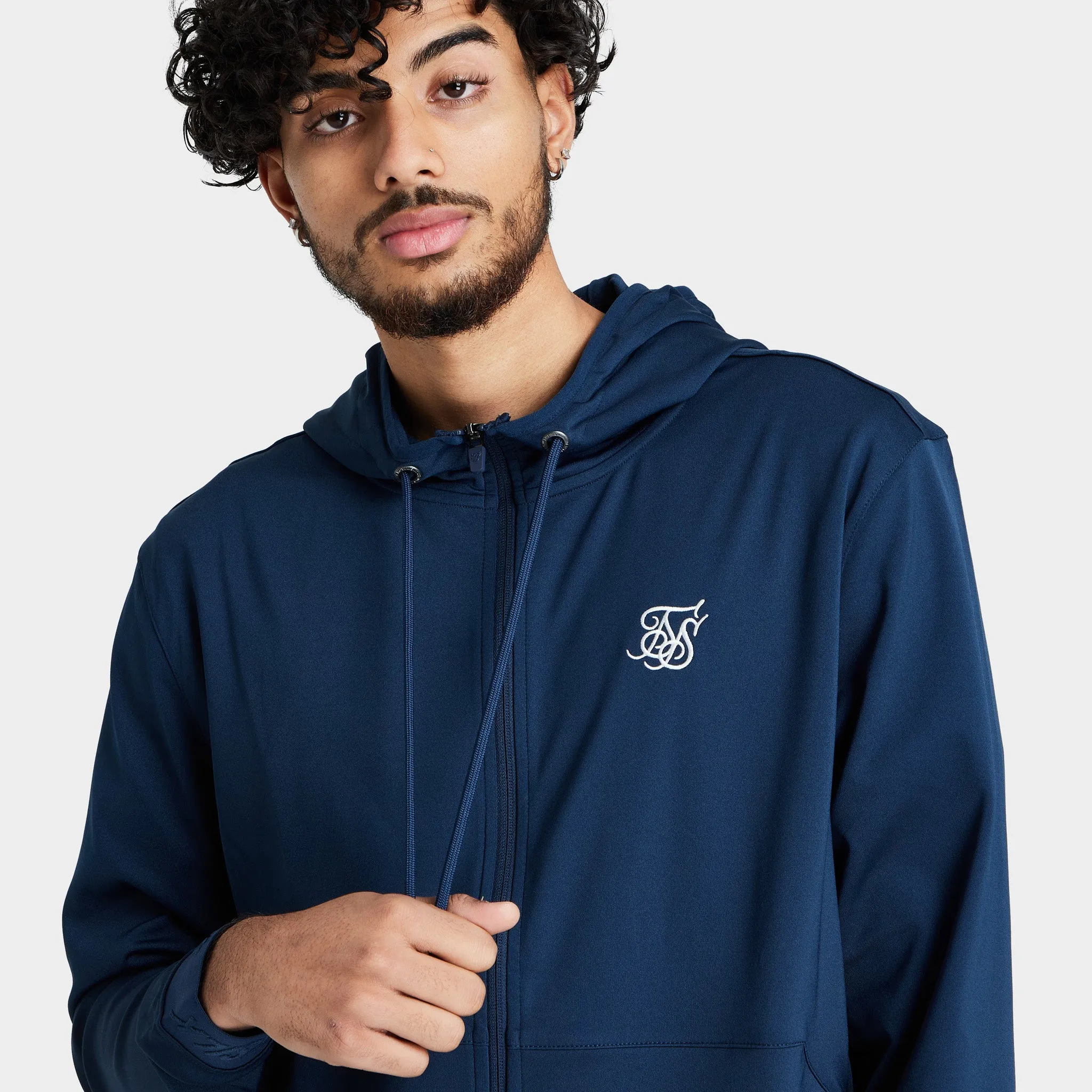 SikSilk Agility Zip Through Pullover Hoodie / Navy sold by JD Sports product image thumbnail 3