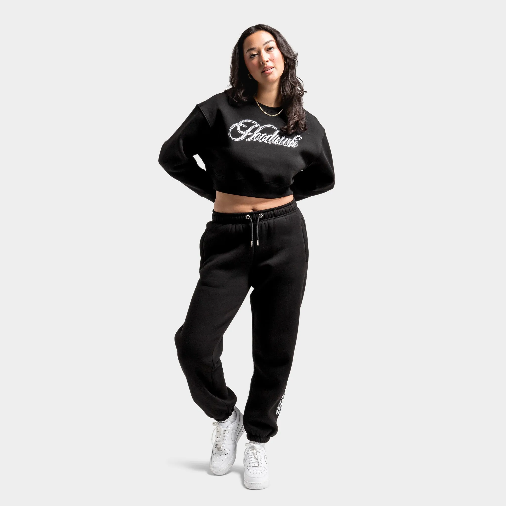 Hoodrich Women's OG Figure Crop Logo Crewneck / Black sold by JD Sports product image thumbnail 5