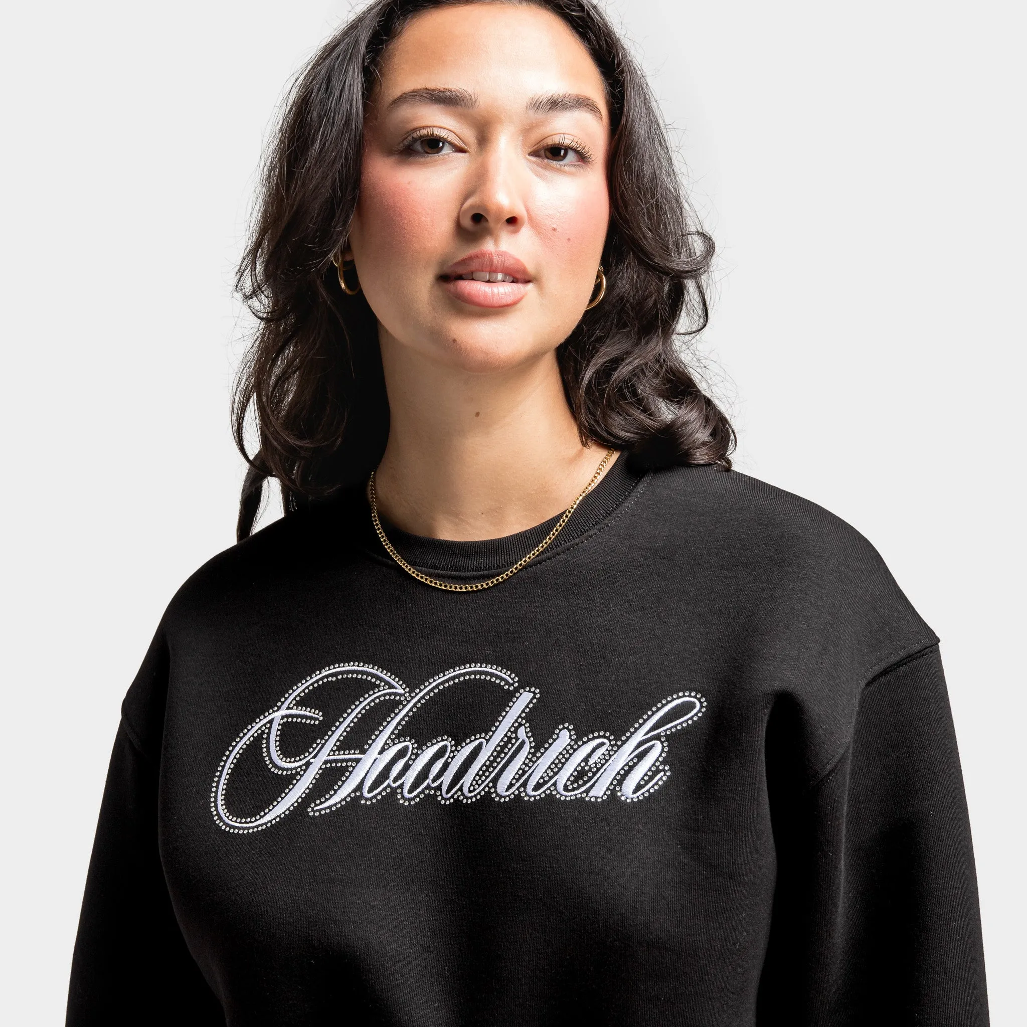 Hoodrich Women's OG Figure Crop Logo Crewneck / Black sold by JD Sports product image thumbnail 2