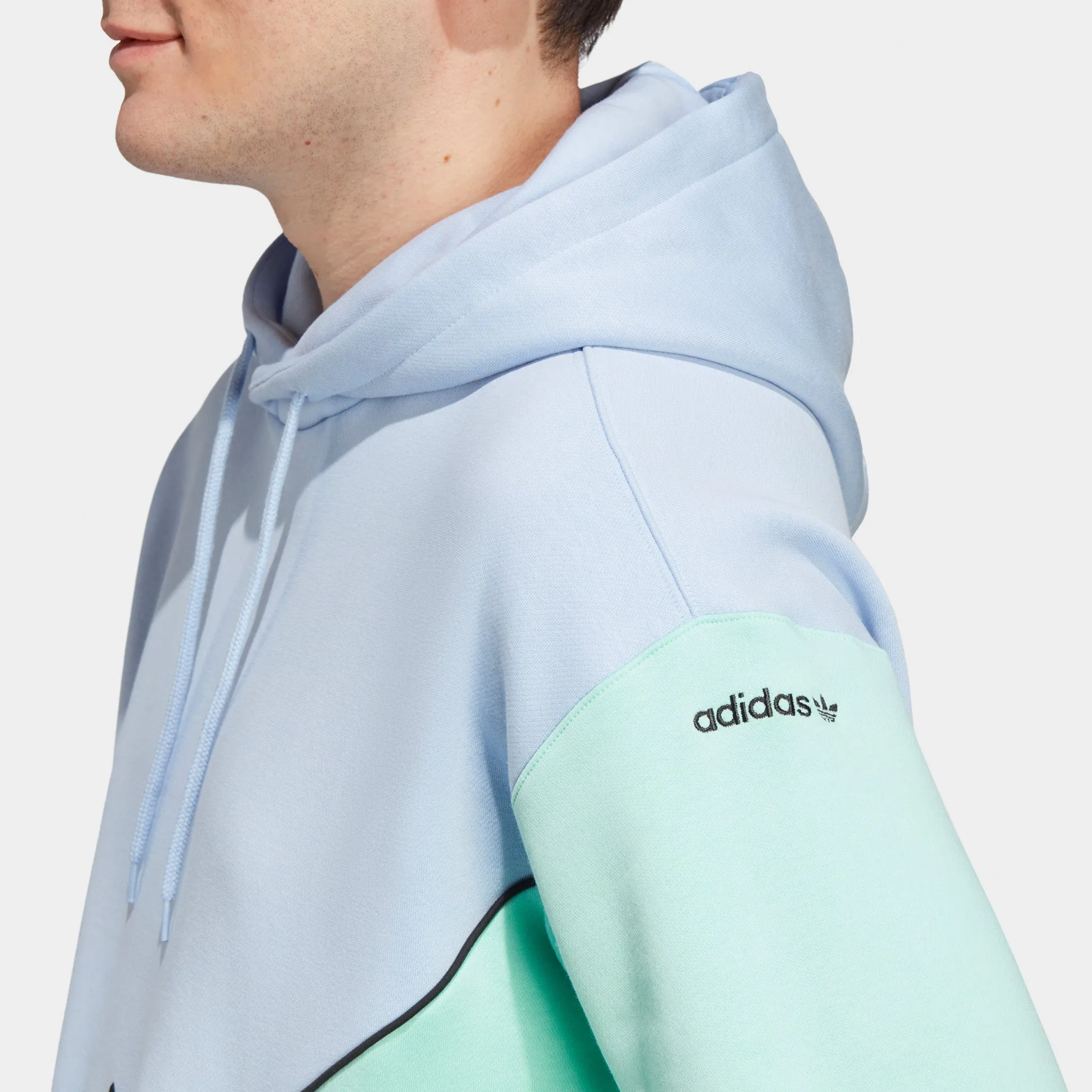 adidas Originals Adicolor Seasonal Archive Pullover Hoodie Blue Dawn / Ambient Sky - Easy Green sold by JD Sports product image thumbnail 4