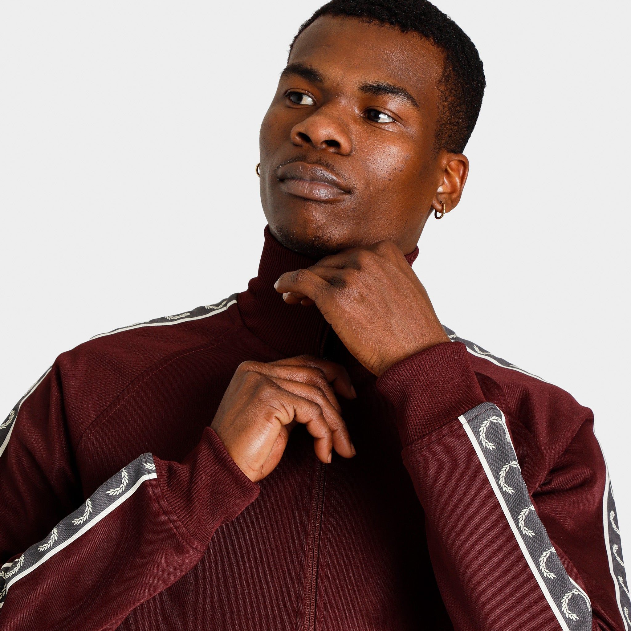 Fred Perry Contrast Tape Track Jacket Oxblood / Gunmetal sold by JD Sports product image thumbnail 3