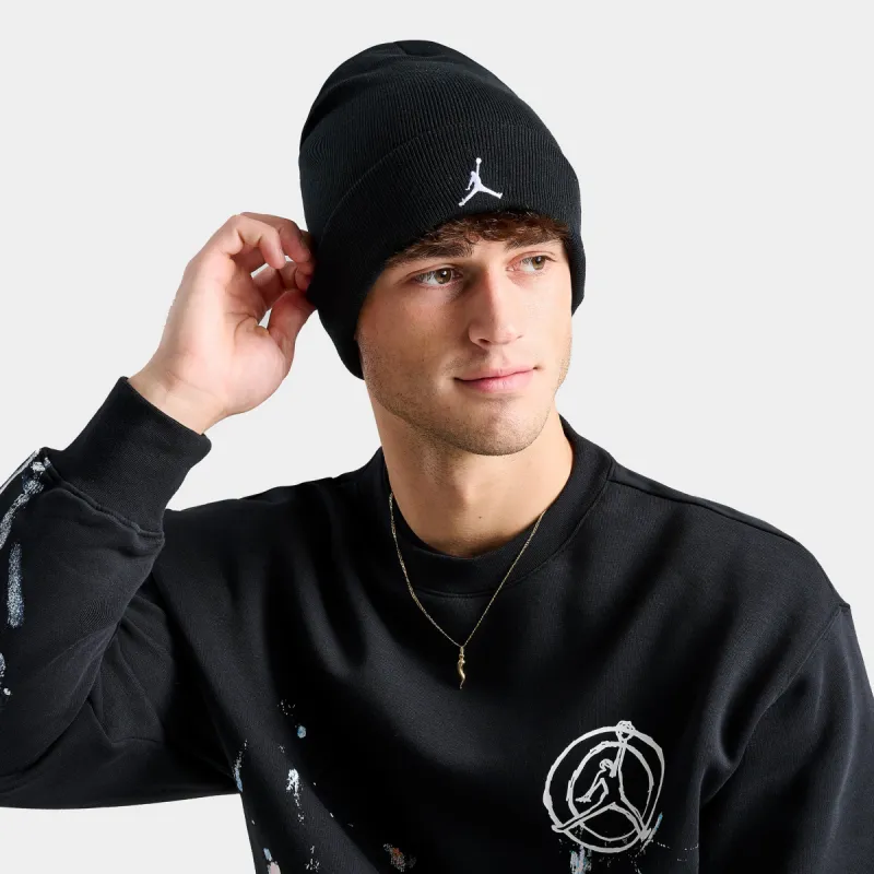 Jordan Peak Essential Beanie Black/White sold by JD Sports