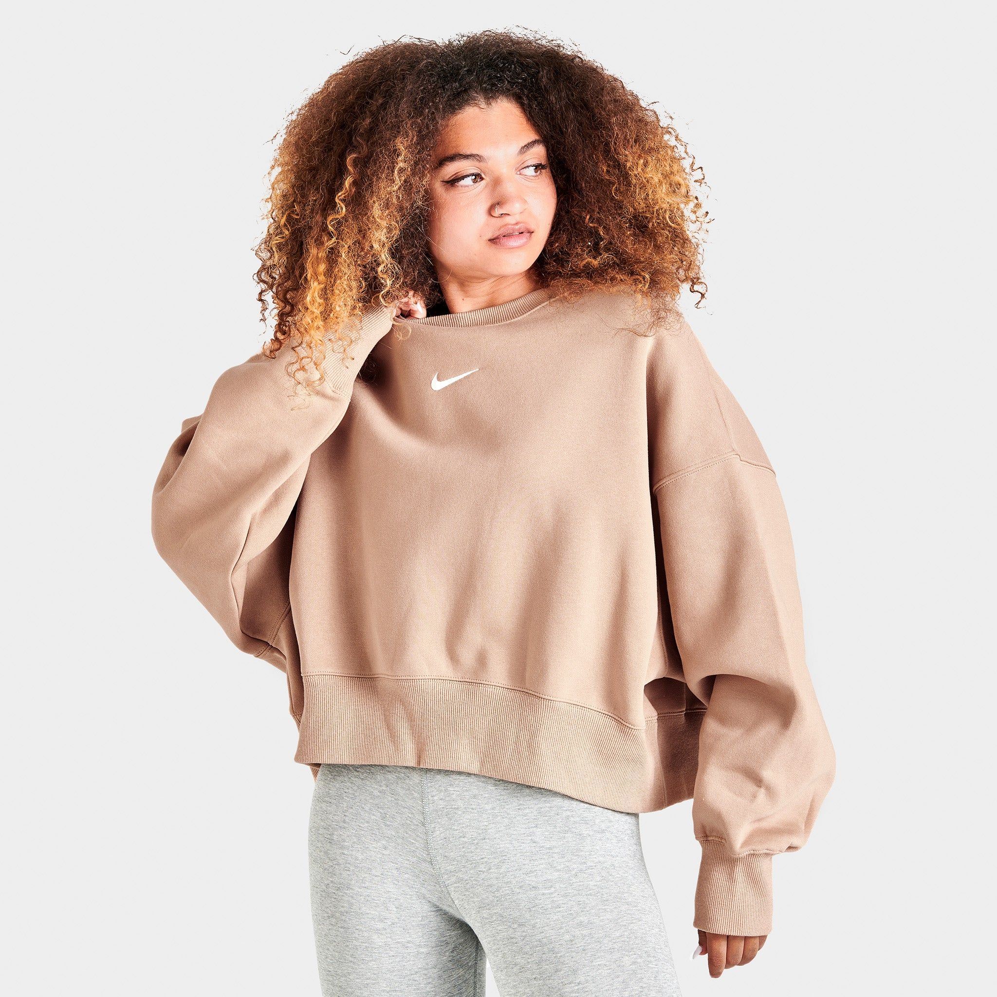 Nike Women’s Sportswear Phoenix Fleece Over-Oversized Crewneck Sweatshirt Hemp / Sail sold by JD Sports product image thumbnail 3