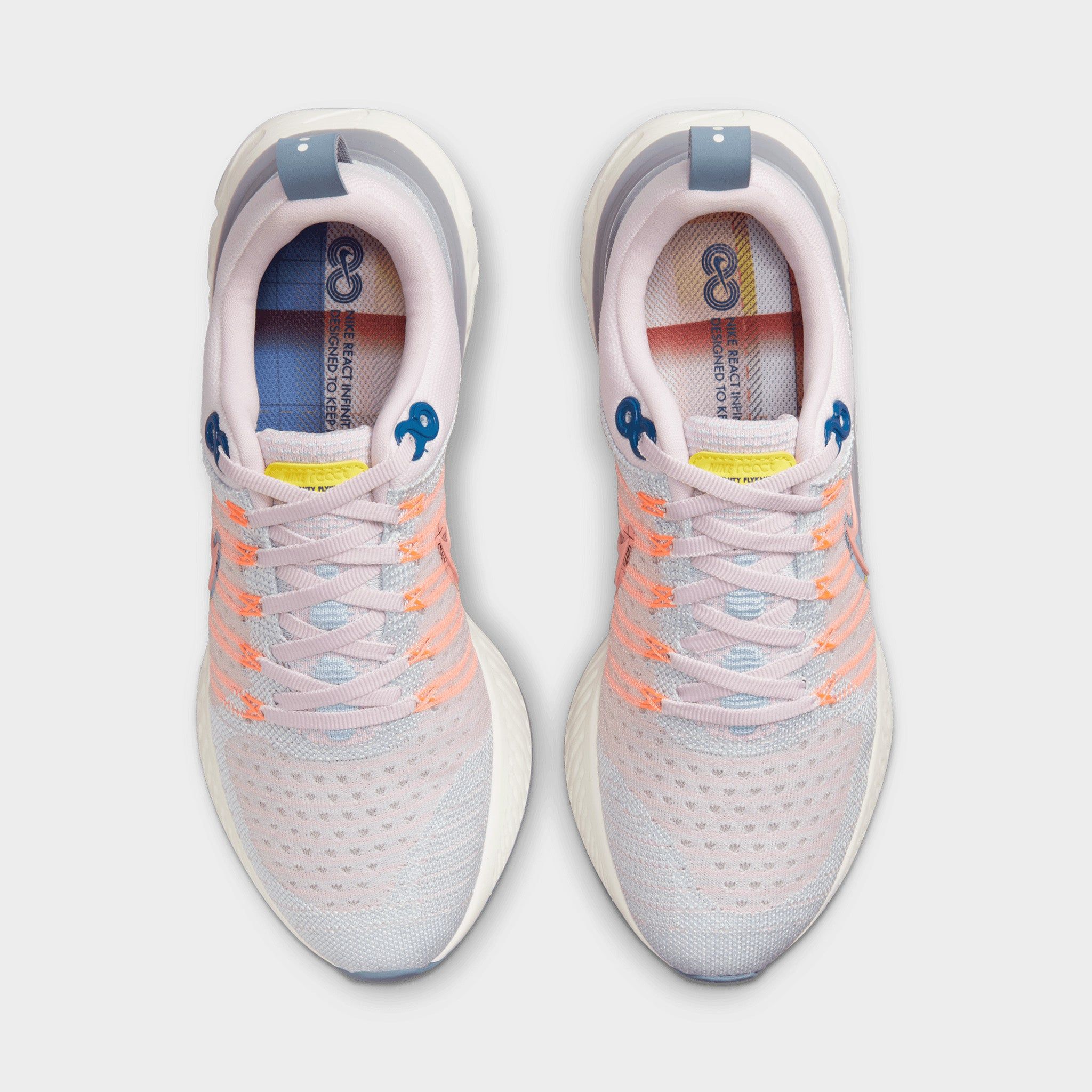Nike Women’s React Infinity Run Flyknit 2 Premium Pink Foam / Blue Tint - Sail sold by JD Sports product image thumbnail 4