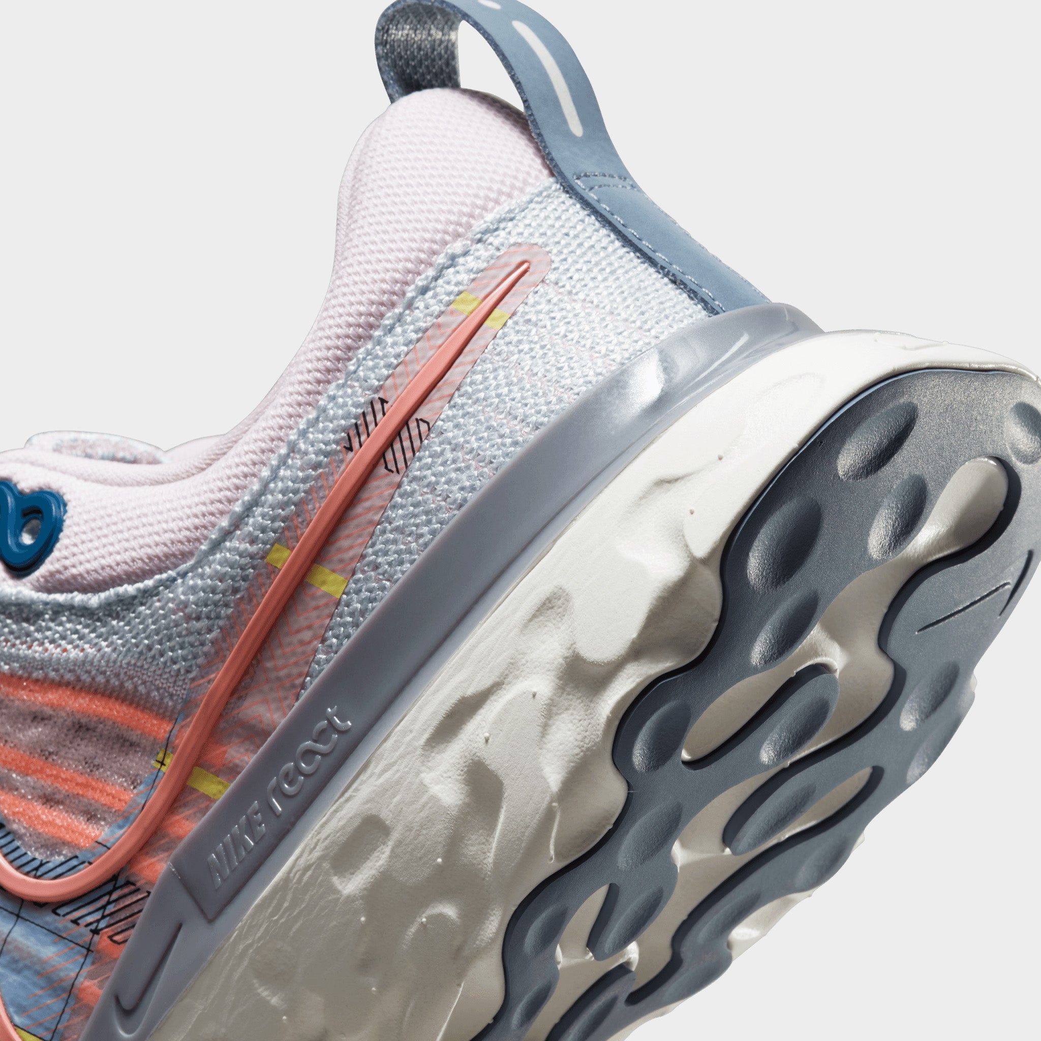 Nike Women’s React Infinity Run Flyknit 2 Premium Pink Foam / Blue Tint - Sail sold by JD Sports product image thumbnail 6