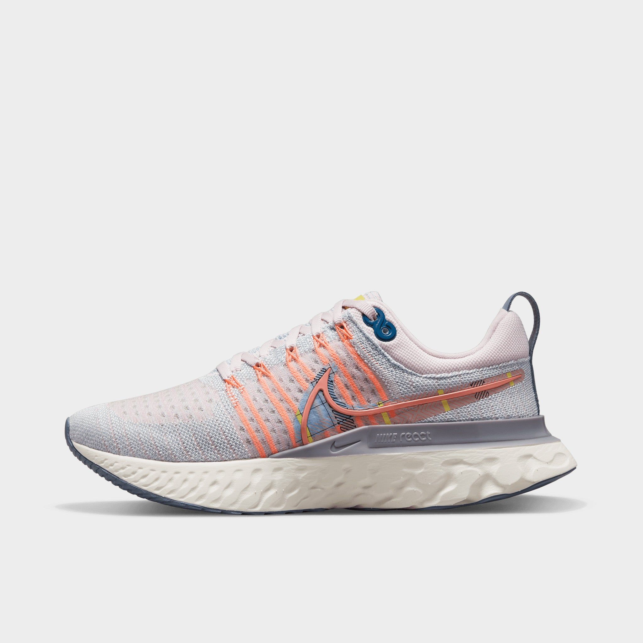 Nike Women’s React Infinity Run Flyknit 2 Premium Pink Foam / Blue Tint - Sail sold by JD Sports