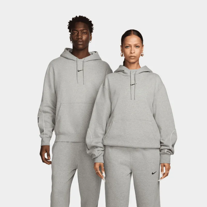 Nike Nocta NRG Fleece Pullover Hoodie Dark Grey Heather / Matte Silver sold by JD Sports