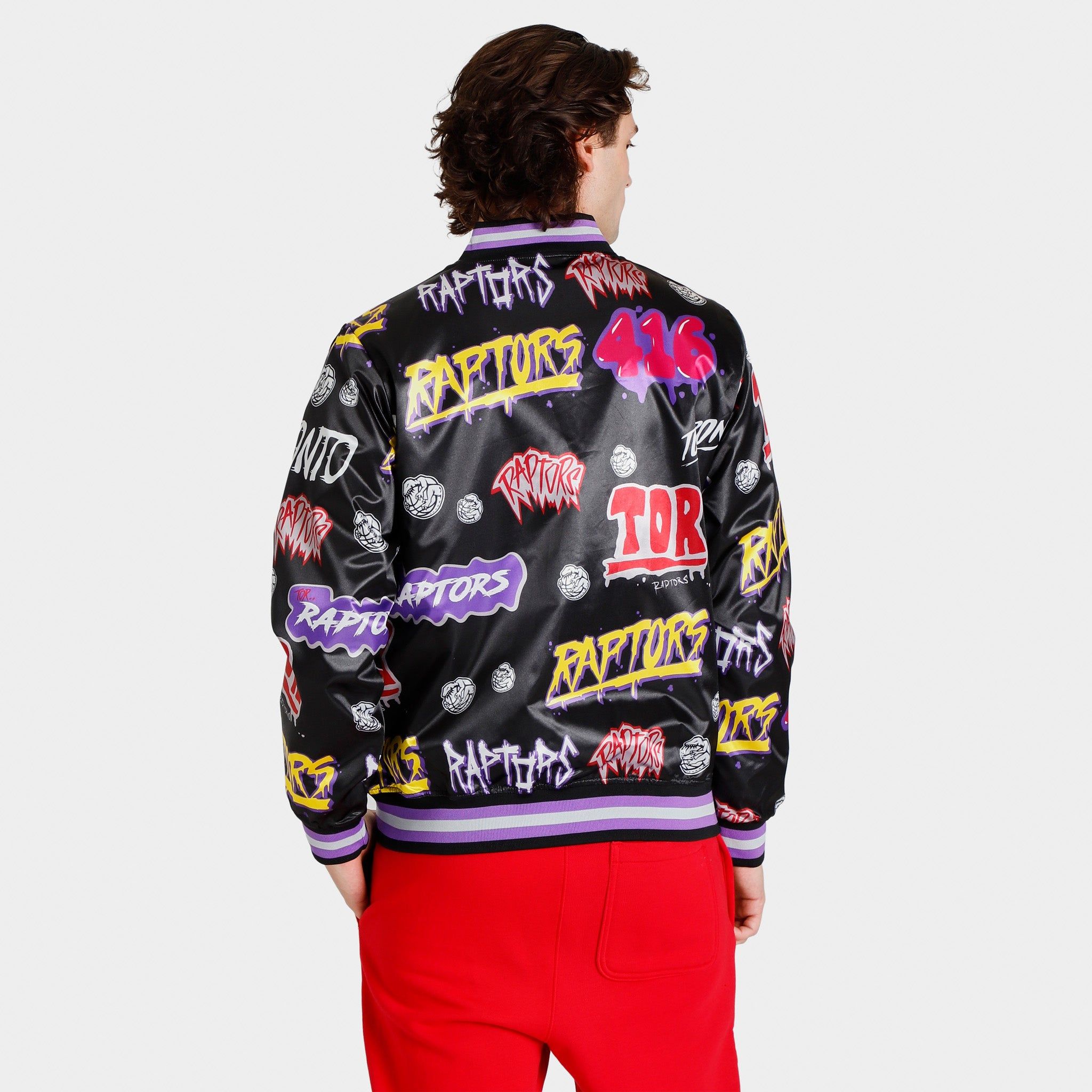 Mitchell & Ness Toronto Raptors Slap Sticker Reversible Jacket Black / Purple - Multi sold by JD Sports product image thumbnail 4