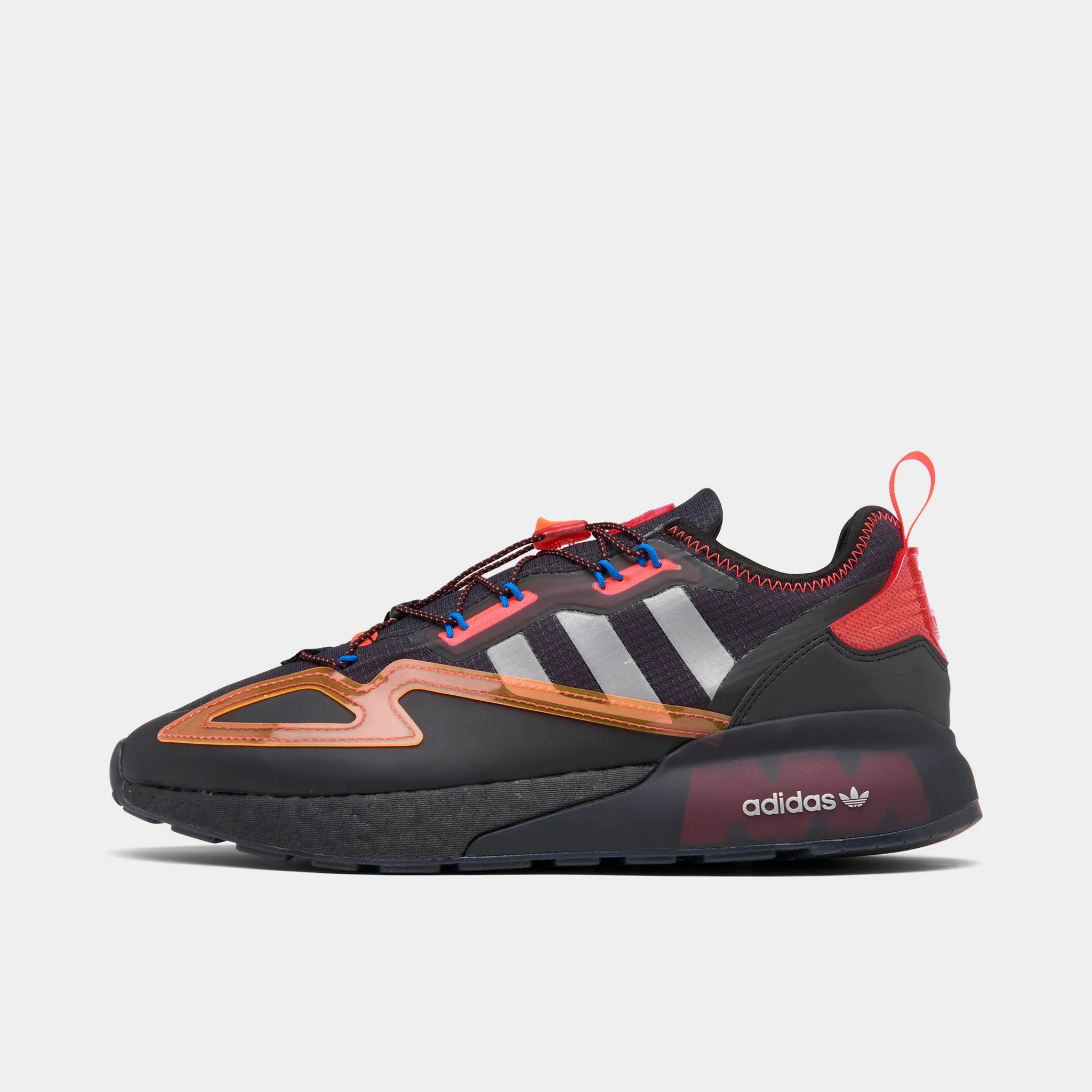 adidas Originals ZX 2K Boost Core Black / Silver Metallic - Solar Red sold by JD Sports