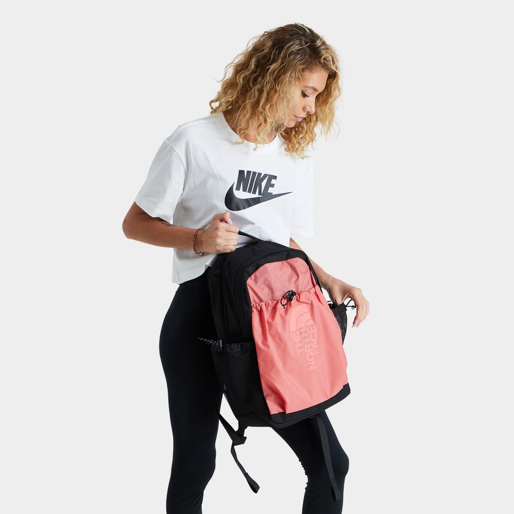 The North Face Bozer Backpack Faded Rose / TNF Black sold by JD Sports