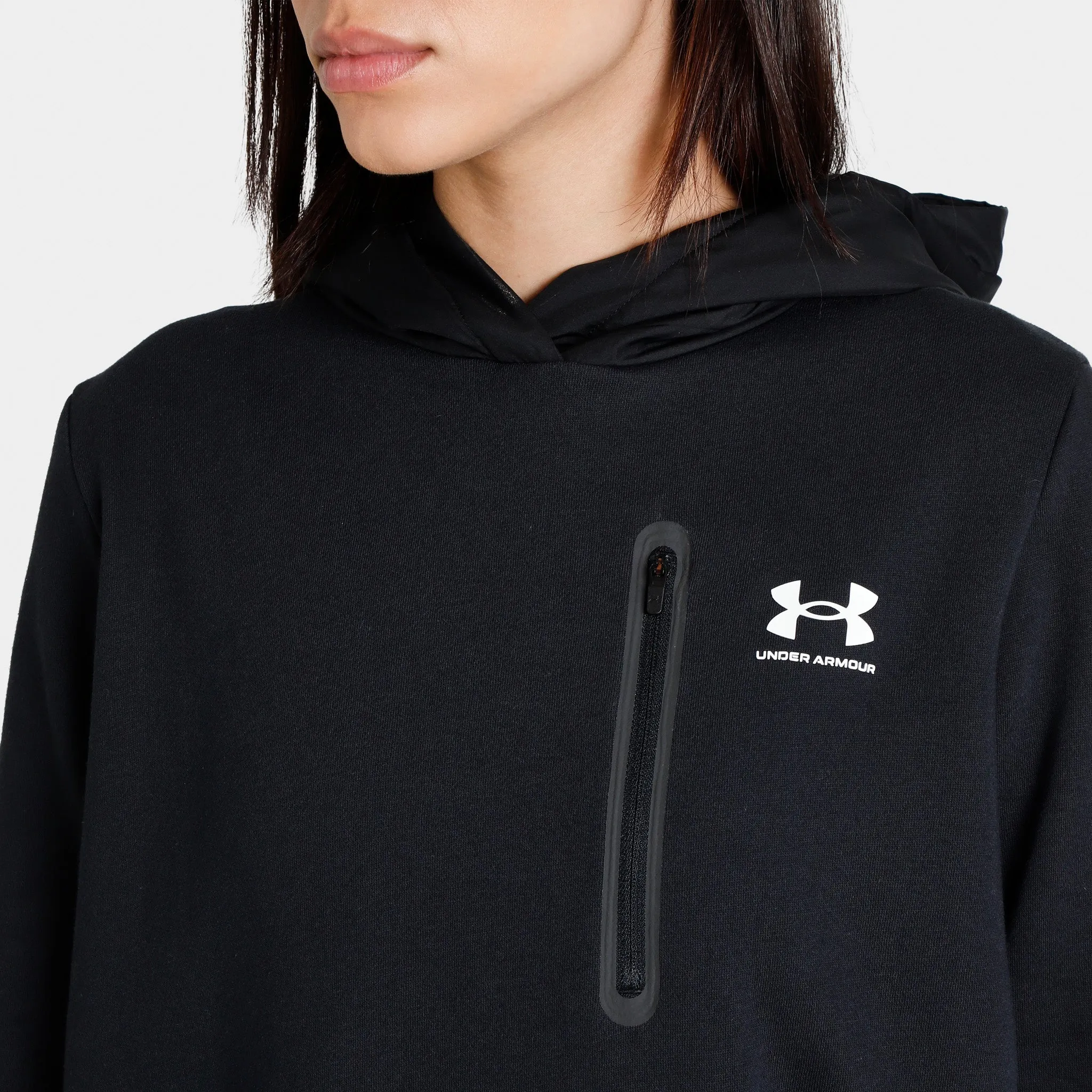 Under Armour Women’s Rival Fleece Pullover Hoodie Black / White sold by JD Sports product image thumbnail 5