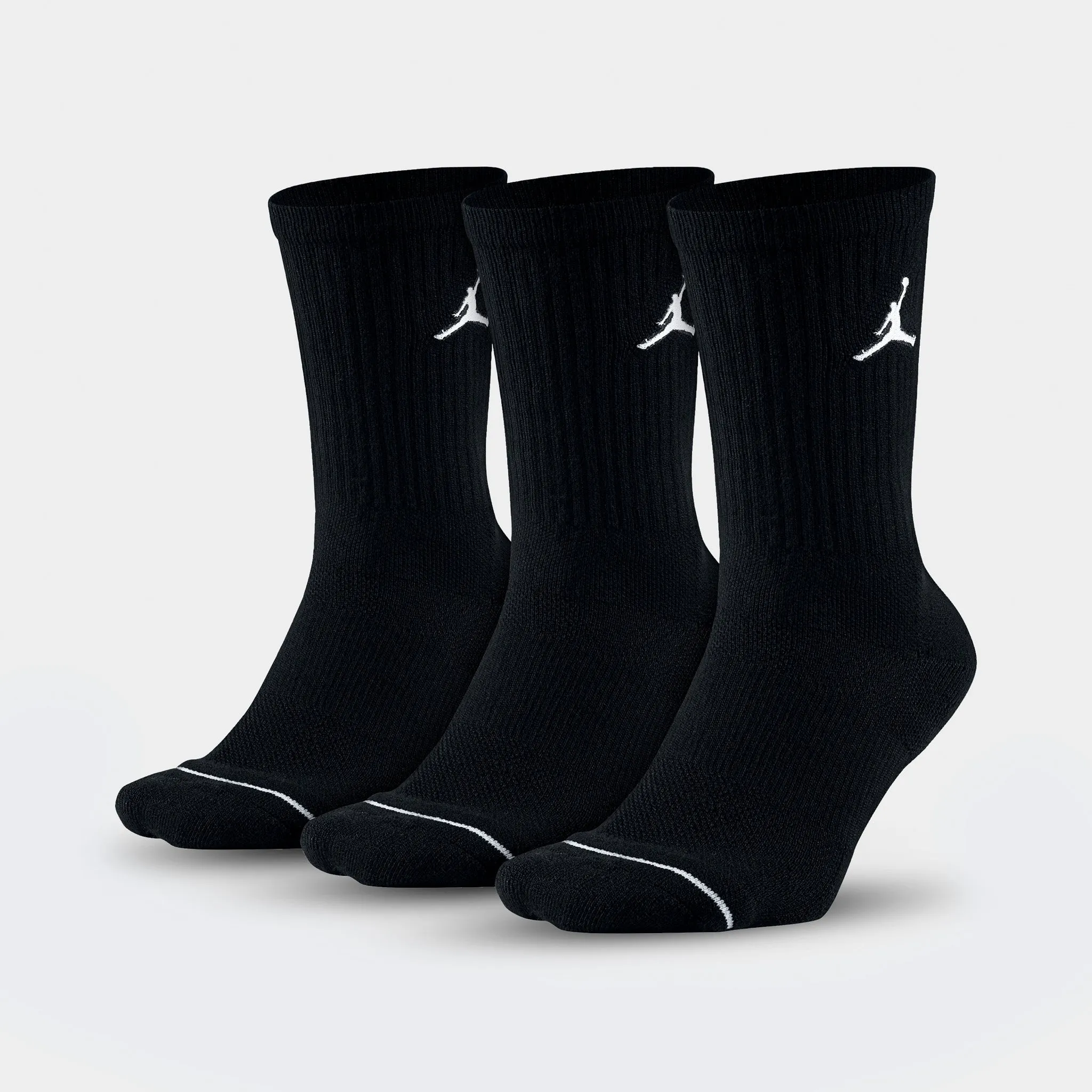 Jordan Everyday Max Crew Socks - 3 Pack Black / Black sold by JD Sports product image thumbnail 2