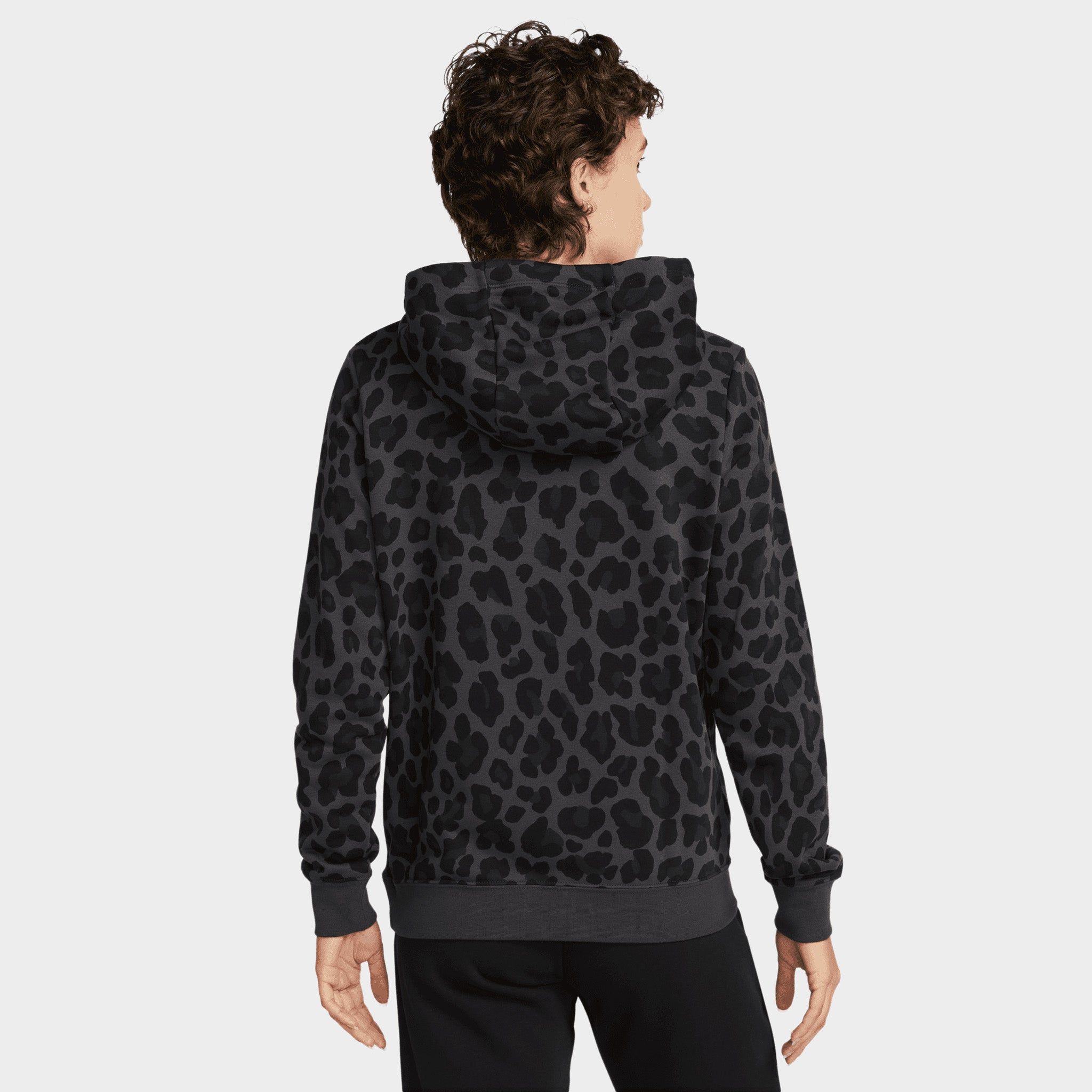 Nike Women's Sportswear Club Fleece Leopard Pullover Hoodie / Dark Smoke Grey sold by JD Sports product image thumbnail 2