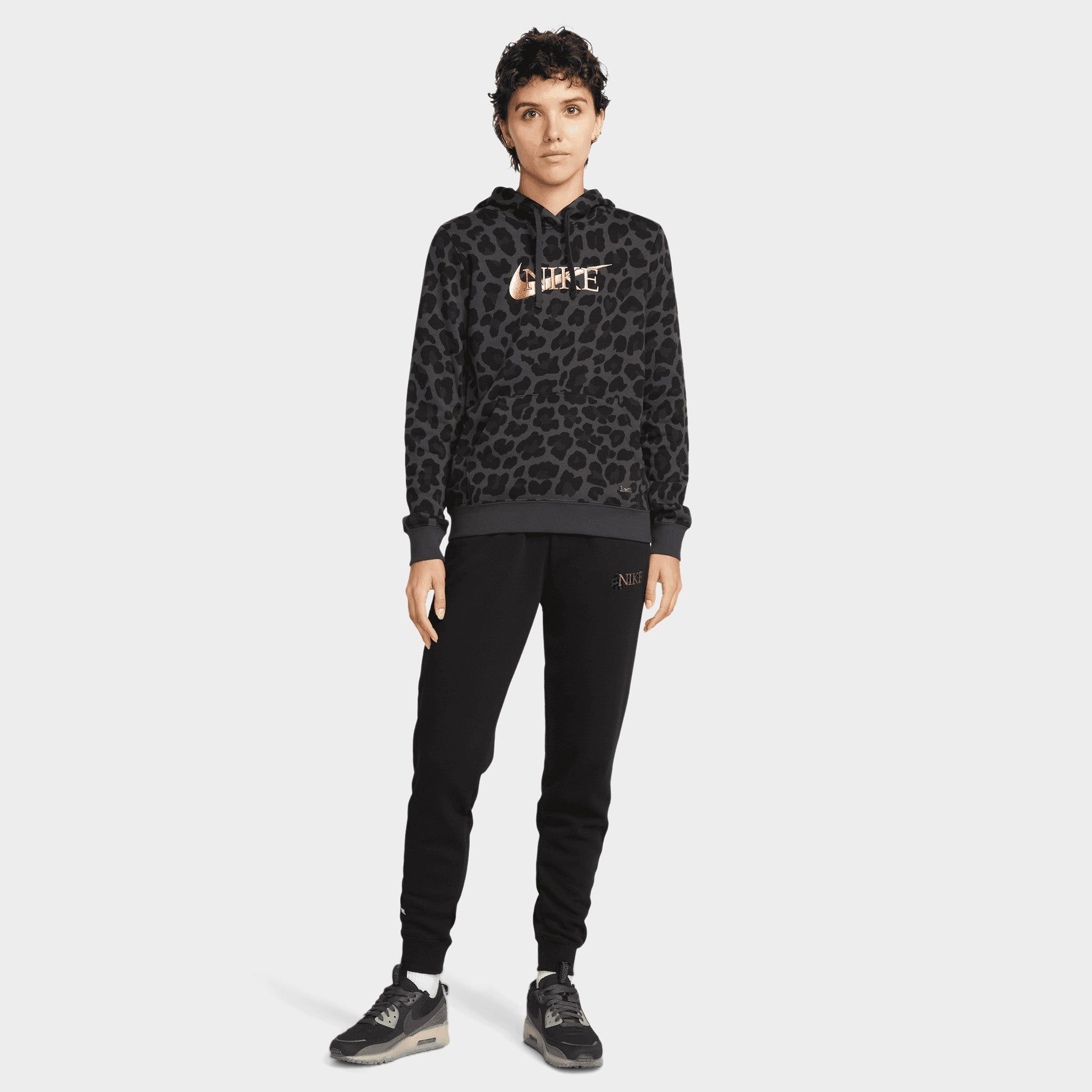 Nike Women's Sportswear Club Fleece Leopard Pullover Hoodie / Dark Smoke Grey sold by JD Sports product image thumbnail 5