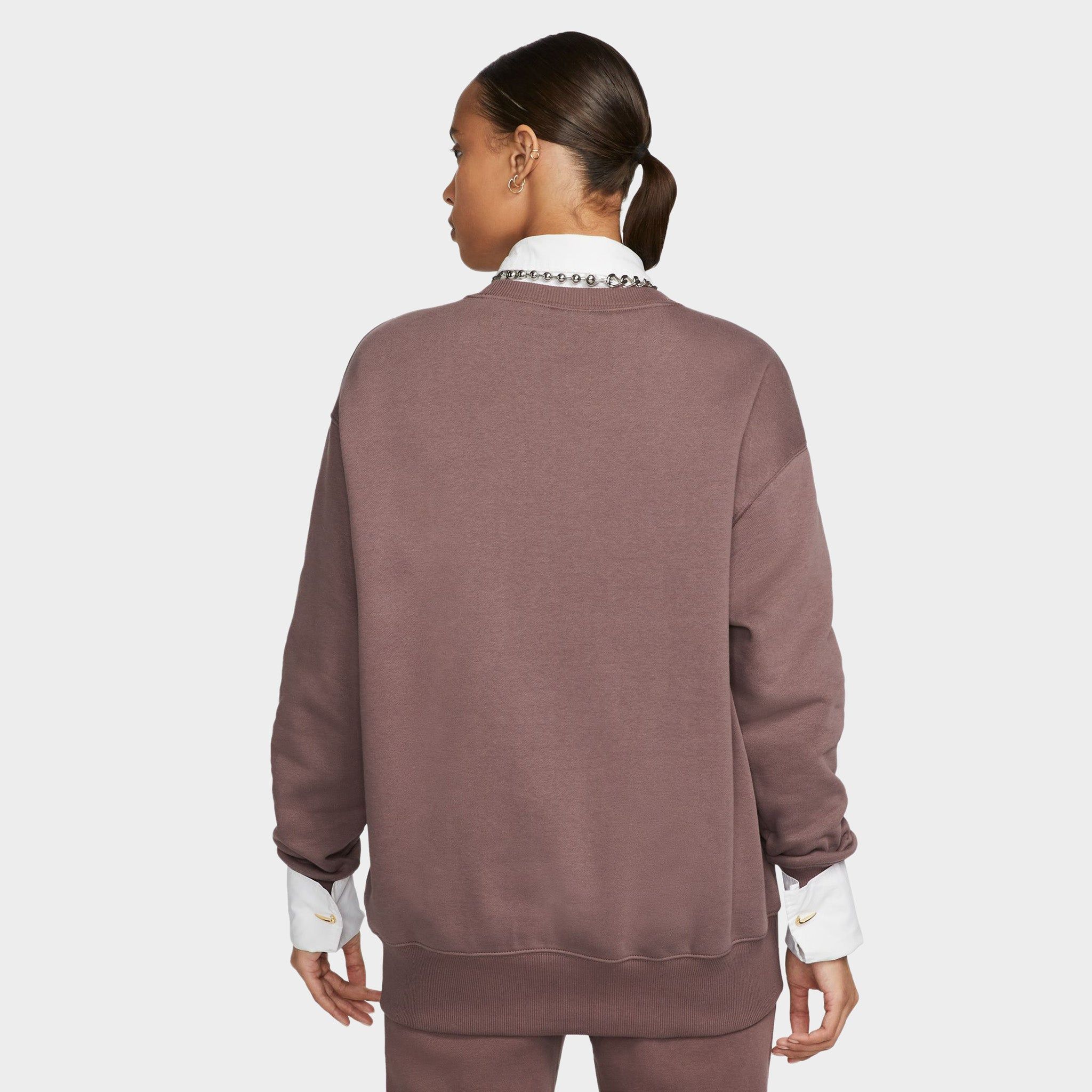 Nike Sportswear Women's Oversized Fleece Sweatshirt Plum Eclipse / White sold by JD Sports product image thumbnail 2