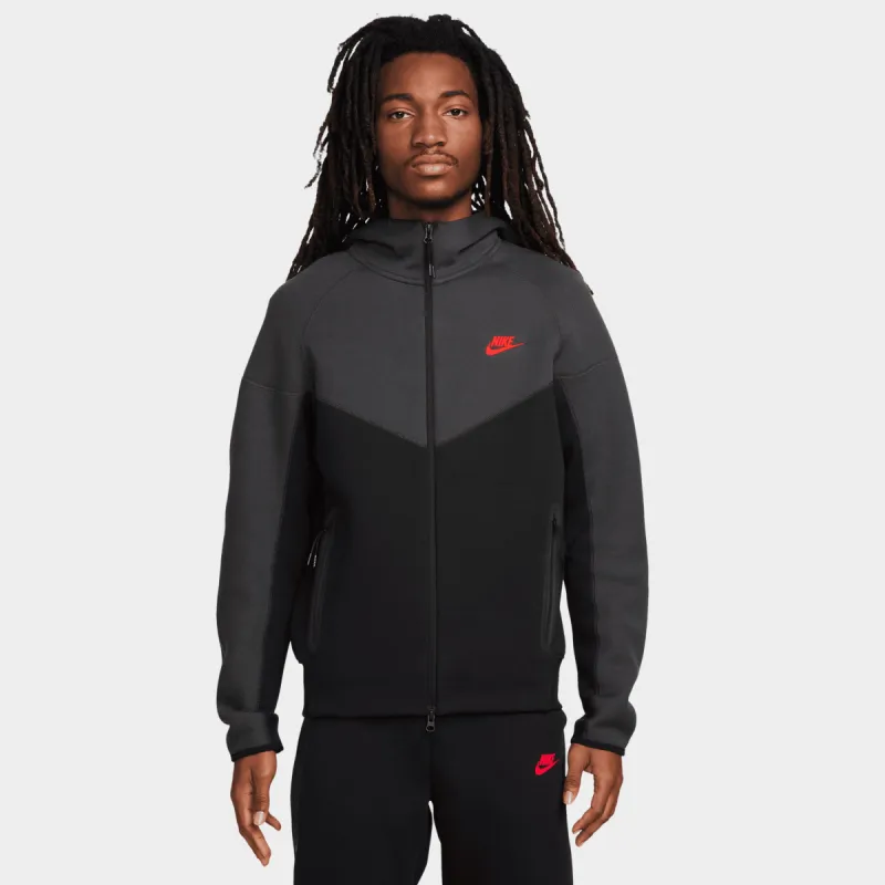 Nike Tech Fleece Full-Zip Windrunner Hoodie Black / Dark Smoke Grey sold by JD Sports