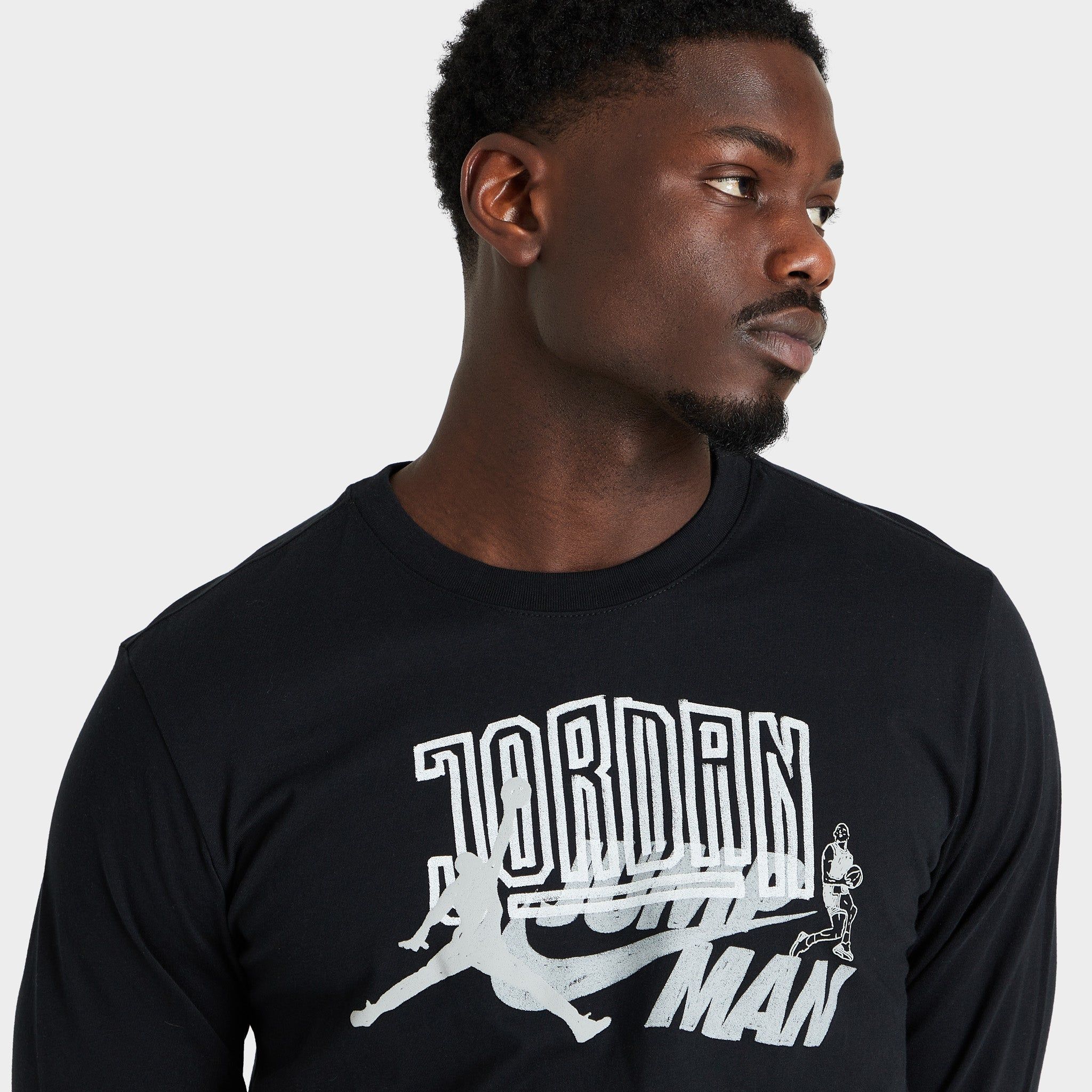 Jordan Brand Long Sleeve T-shirt Black / White sold by JD Sports product image thumbnail 3