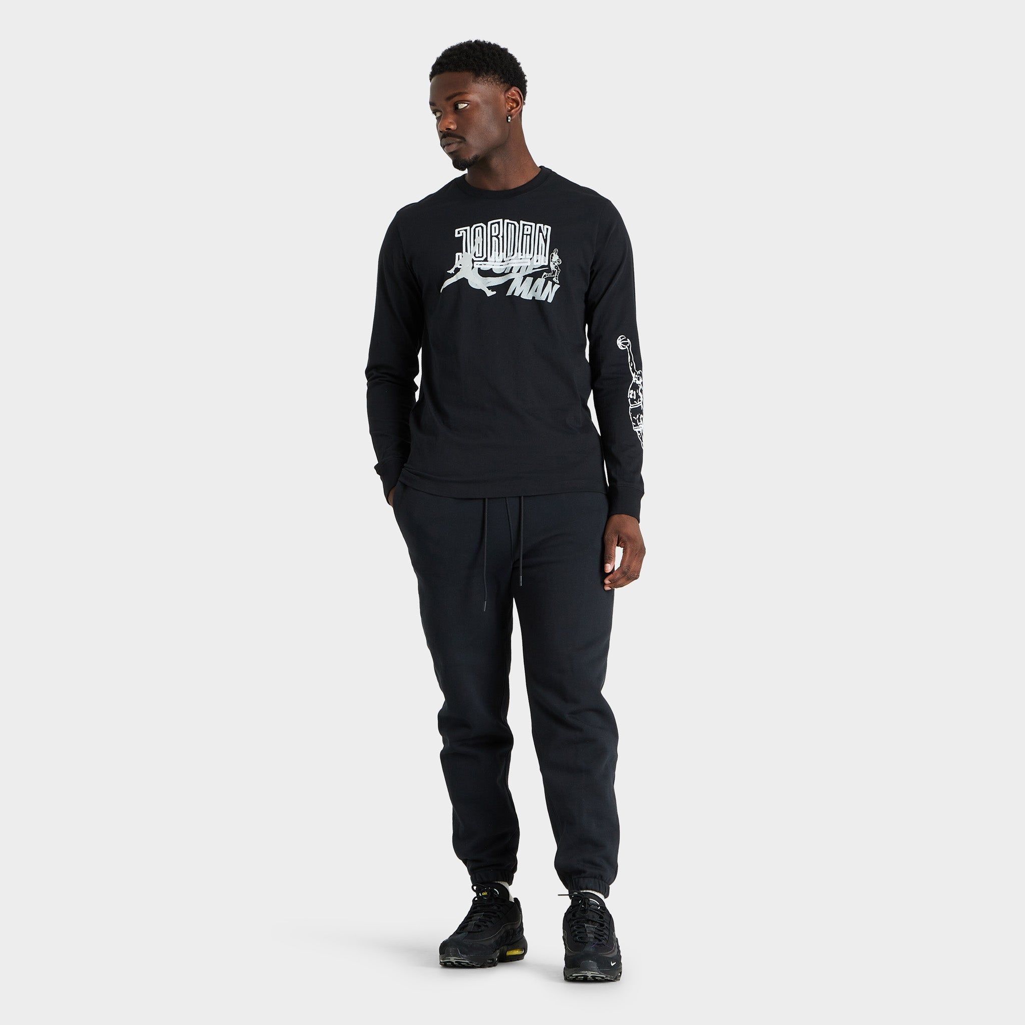 Jordan Brand Long Sleeve T-shirt Black / White sold by JD Sports product image thumbnail 5