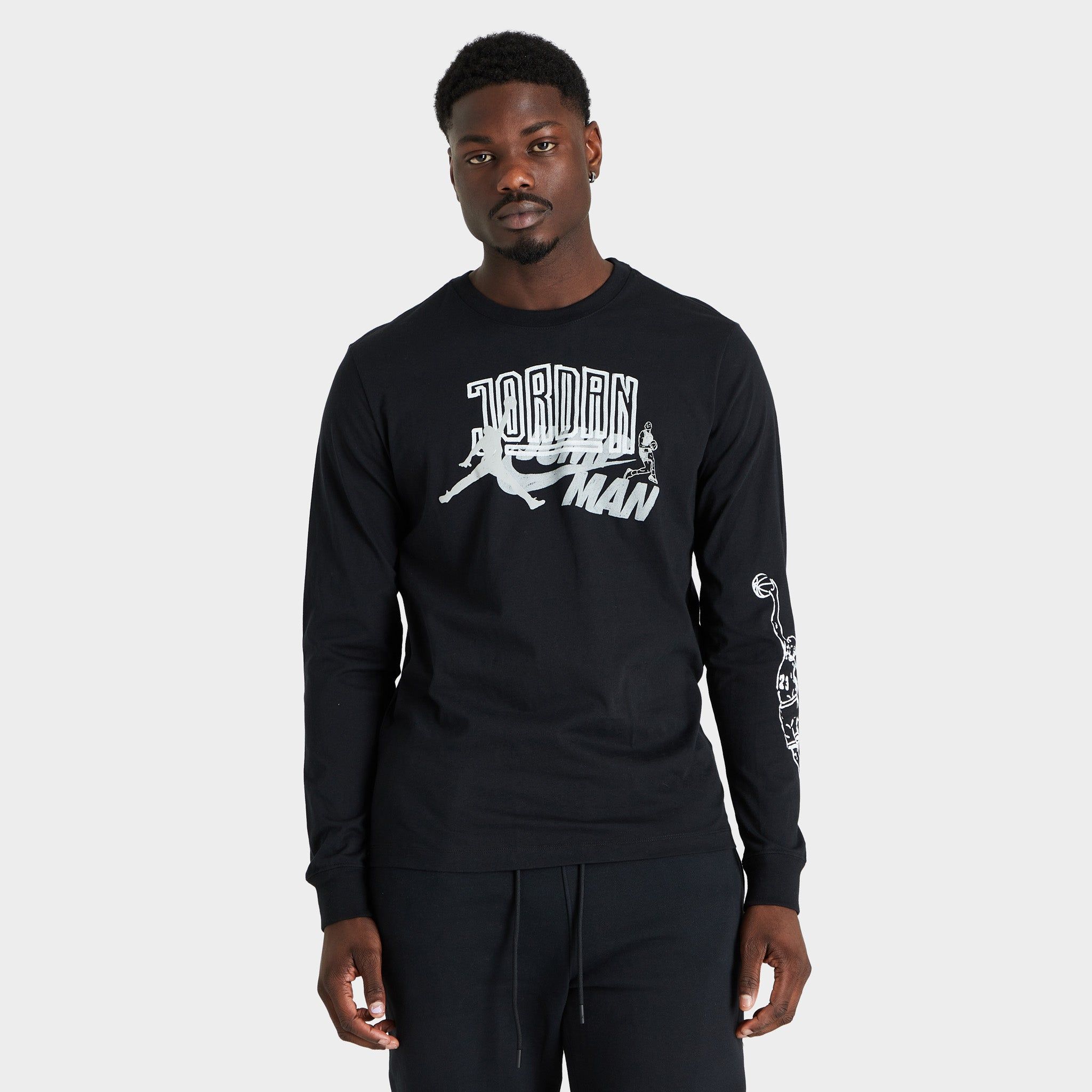 Jordan Brand Long Sleeve T-shirt Black / White sold by JD Sports
