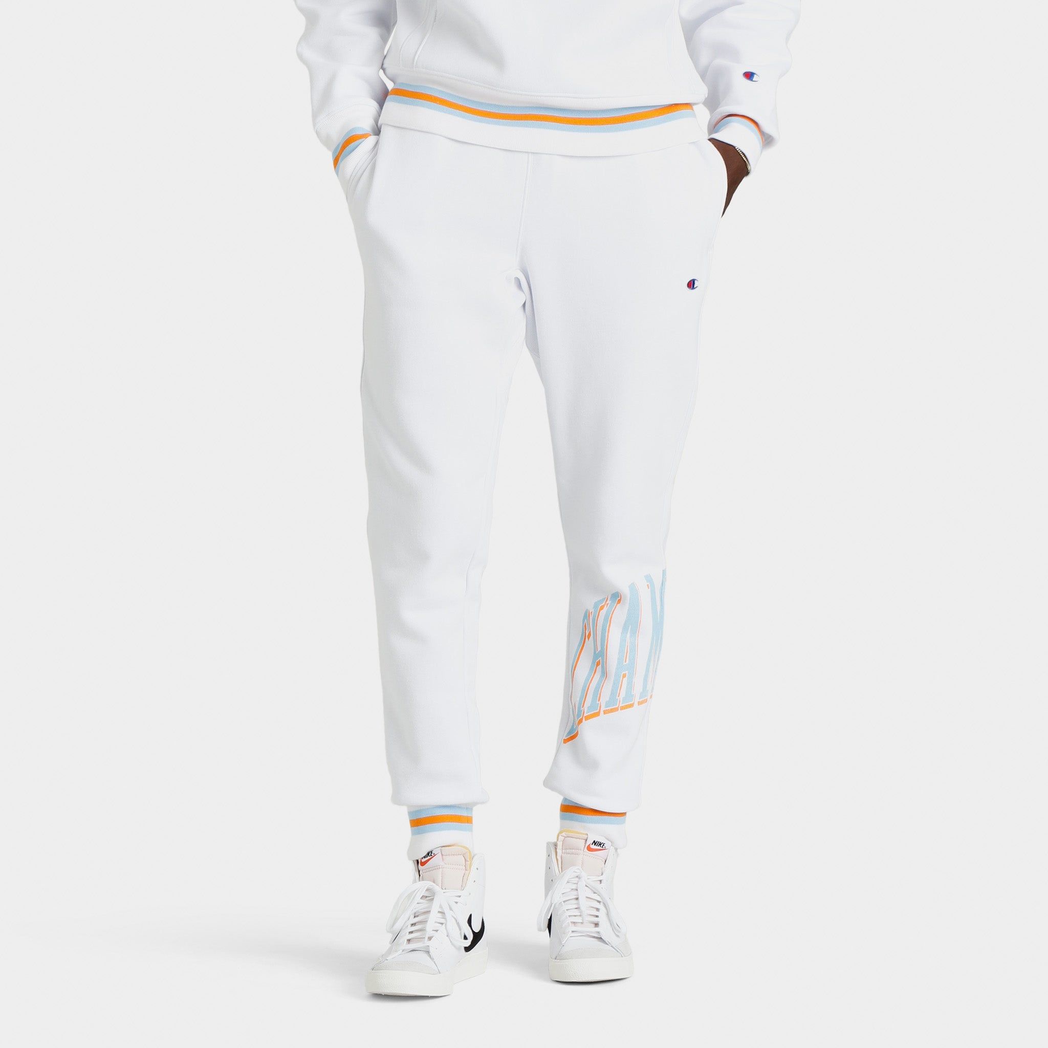 Champion Premium Reverse Weave Joggers / White sold by JD Sports