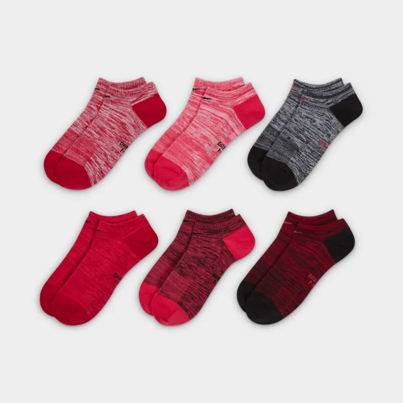 Nike Women's Everyday Lightweight No-Show Training Socks - 6 Pack / Multi-Colour sold by JD Sports