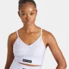 Pink Soda Sport Women’s Gingham Sports Bra Pastel Lilac / Optic White sold by JD Sports
