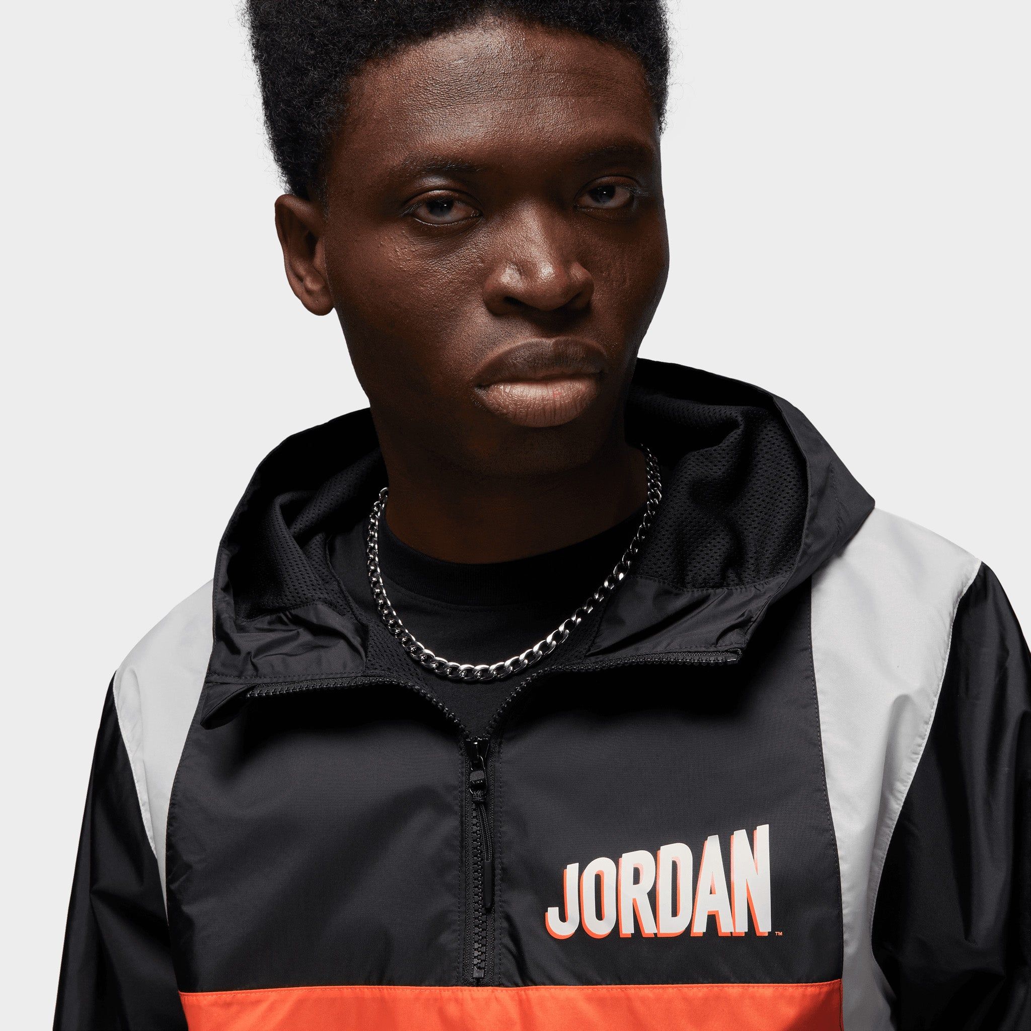 Jordan Flight MVP Hooded Pullover Jacket Black / Rush Orange - Phantom sold by JD Sports product image thumbnail 3