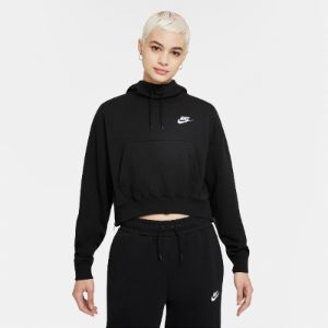 Nike Sportswear Women's Essential Fleece Pullover Hoodie Black / White sold by JD Sports