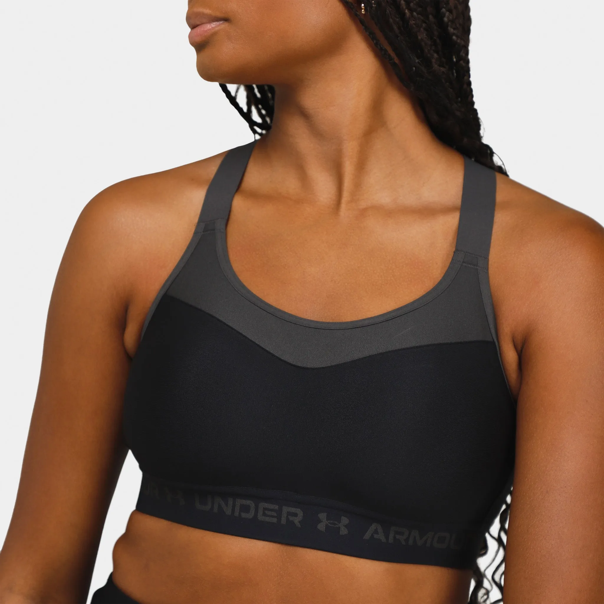 Under Armour Women's High Crossback Sports Bra Black / Jet Grey sold by JD Sports product image thumbnail 4
