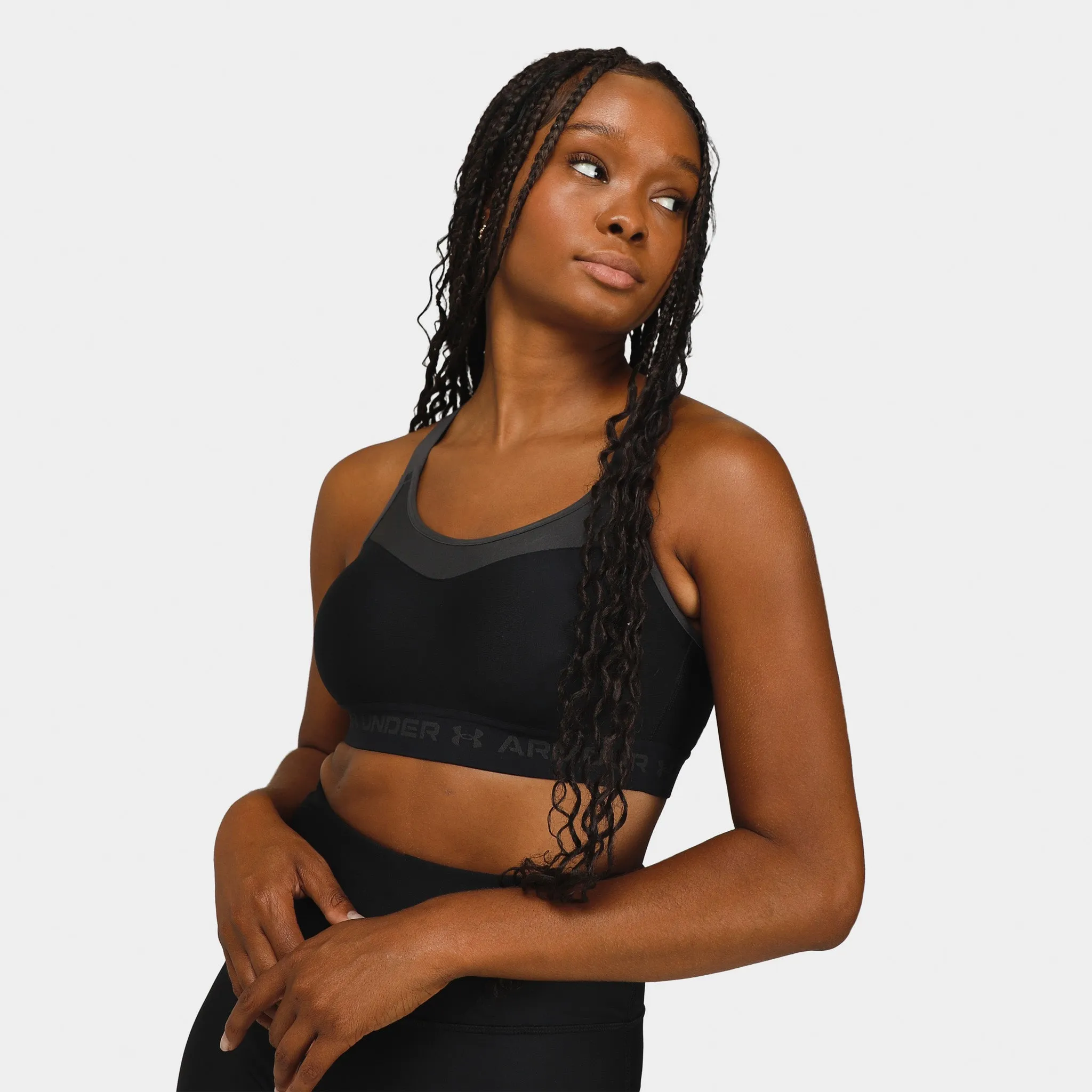 Under Armour Women's High Crossback Sports Bra Black / Jet Grey sold by JD Sports